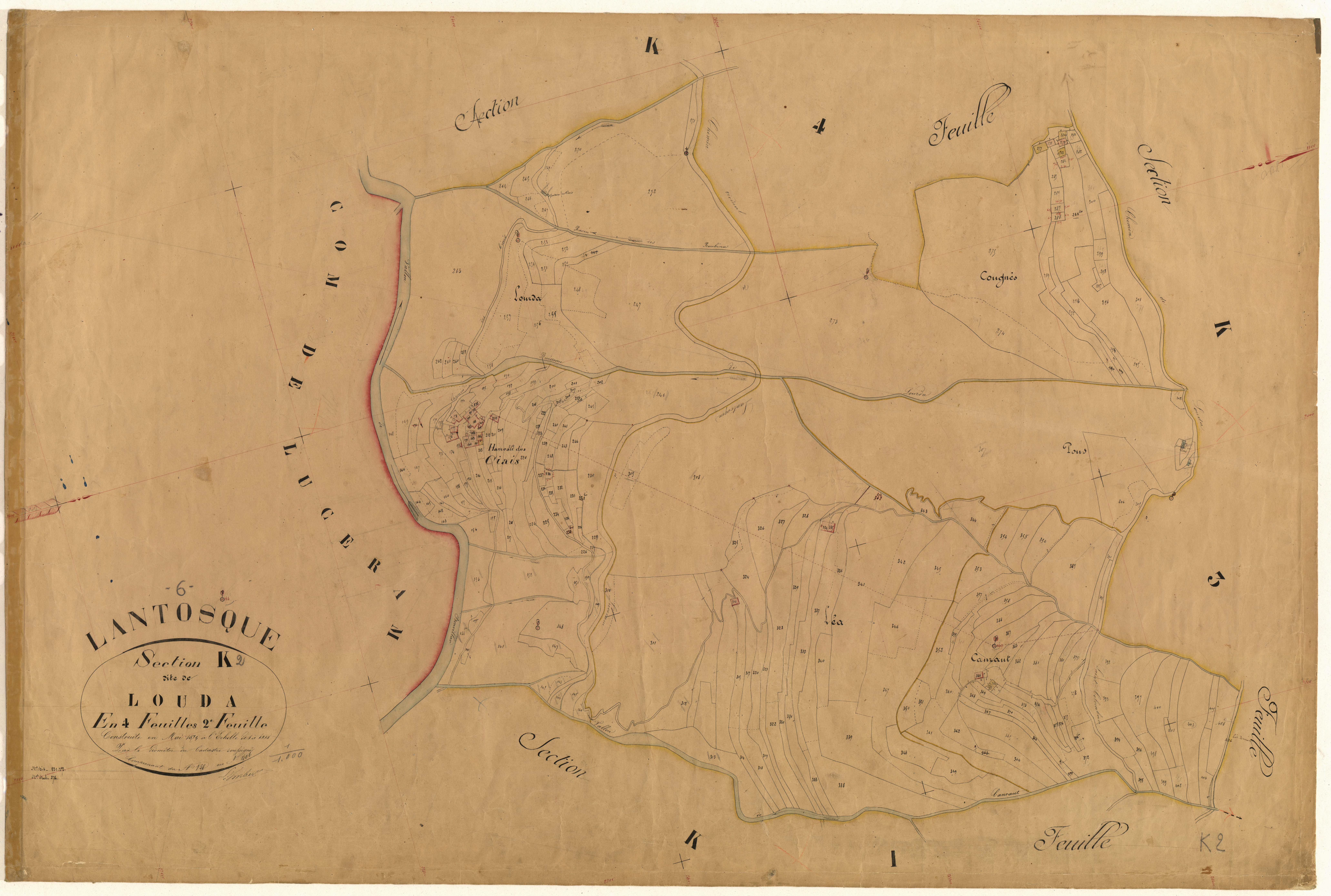 Louda. - Plan de section, K2