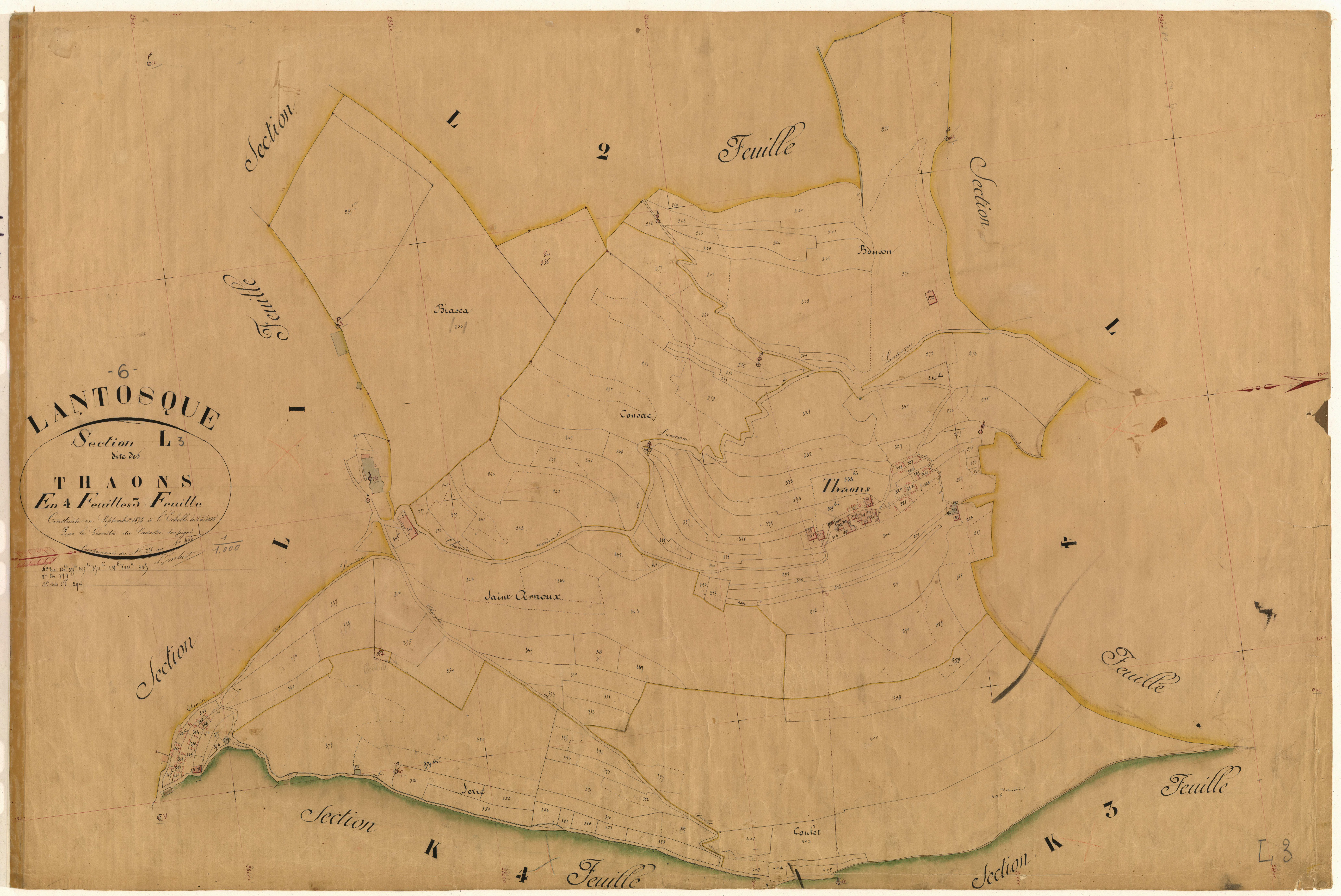 Les Thaons. - Plan de section, L3