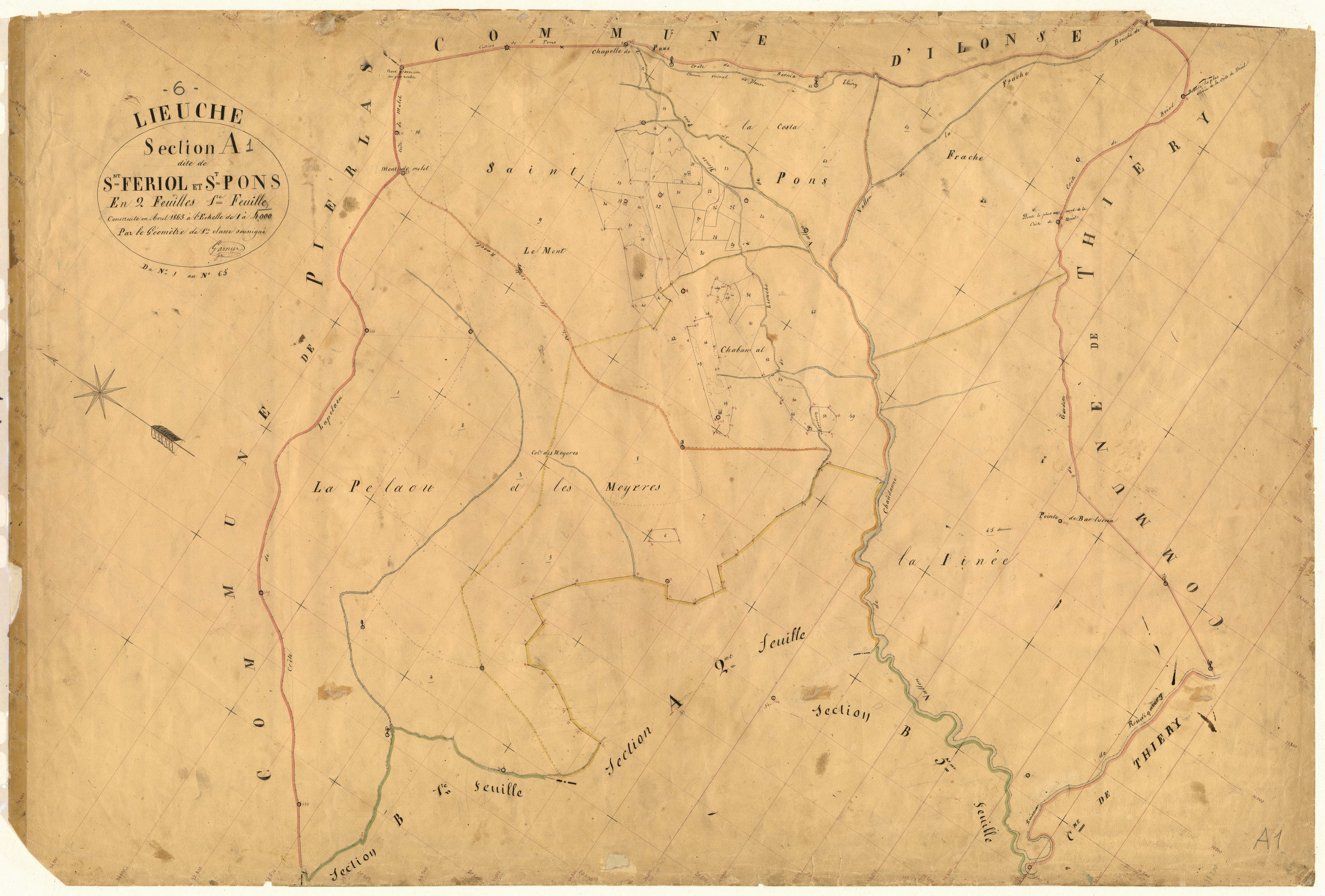 Saint Feriol et Saint Pons. - Plan de section, A1