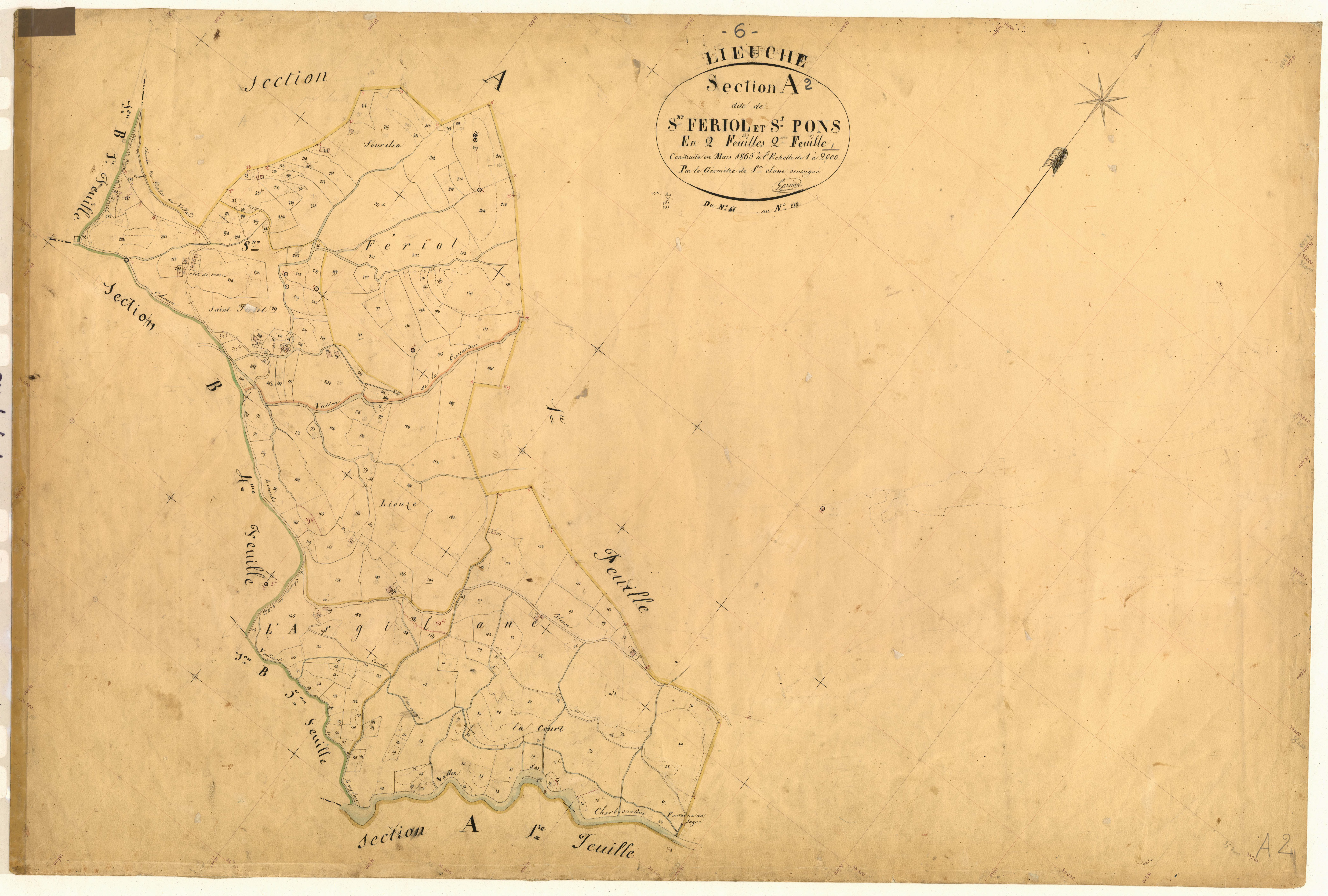 Saint Feriol et Saint Pons. - Plan de section, A2