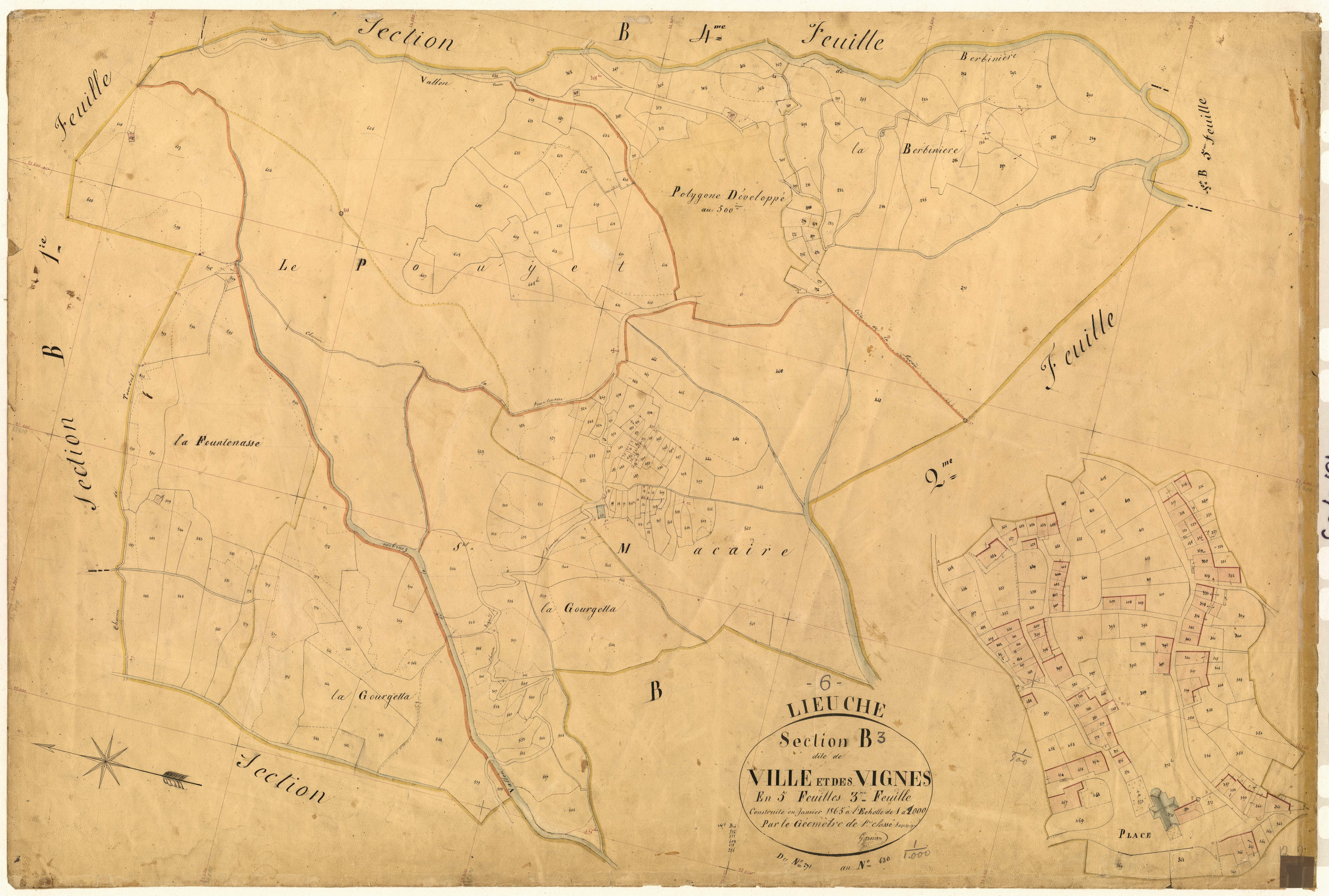 Ville et les Vignes. - Plan de section, B3