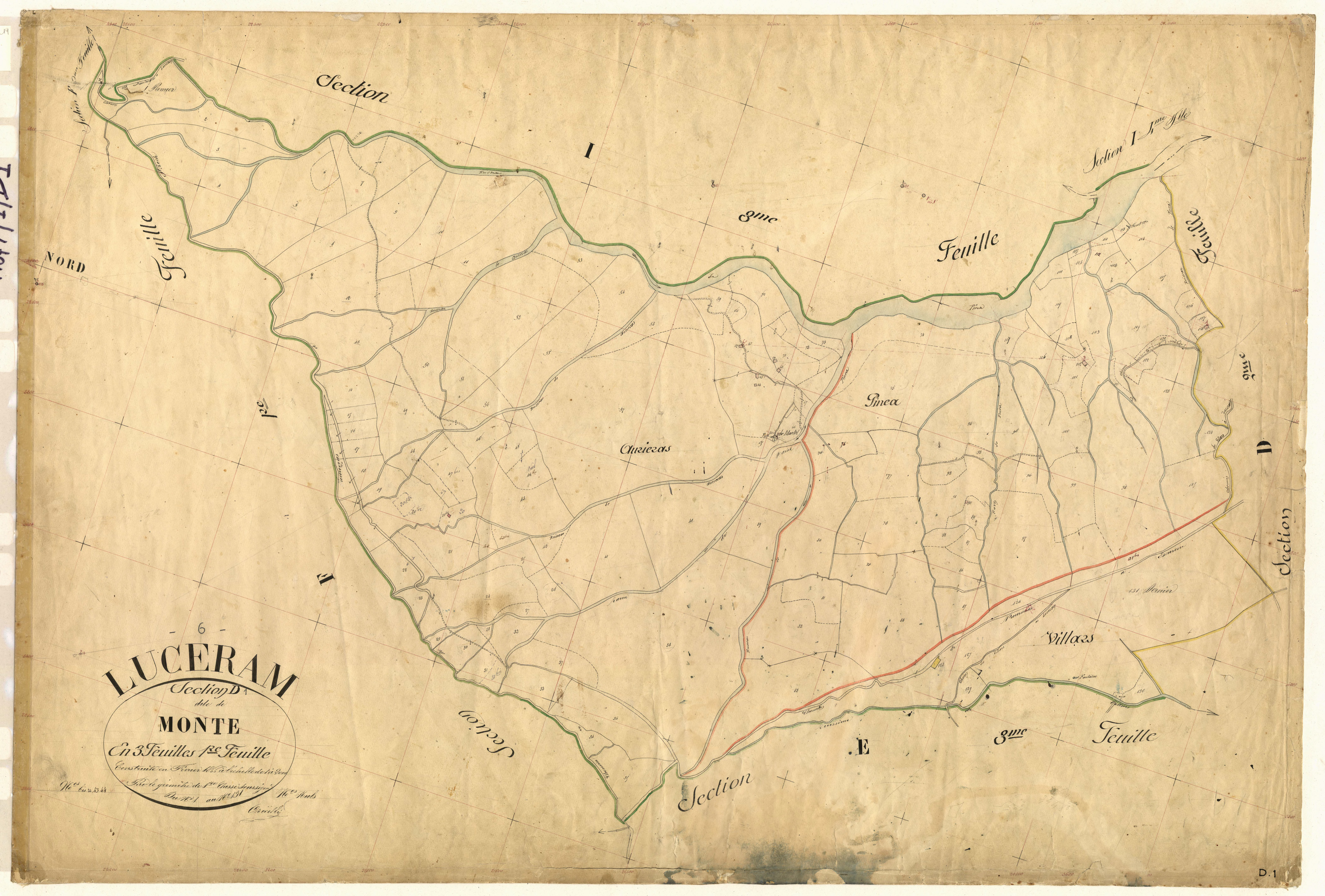 Monte. - Plan de section, D1
