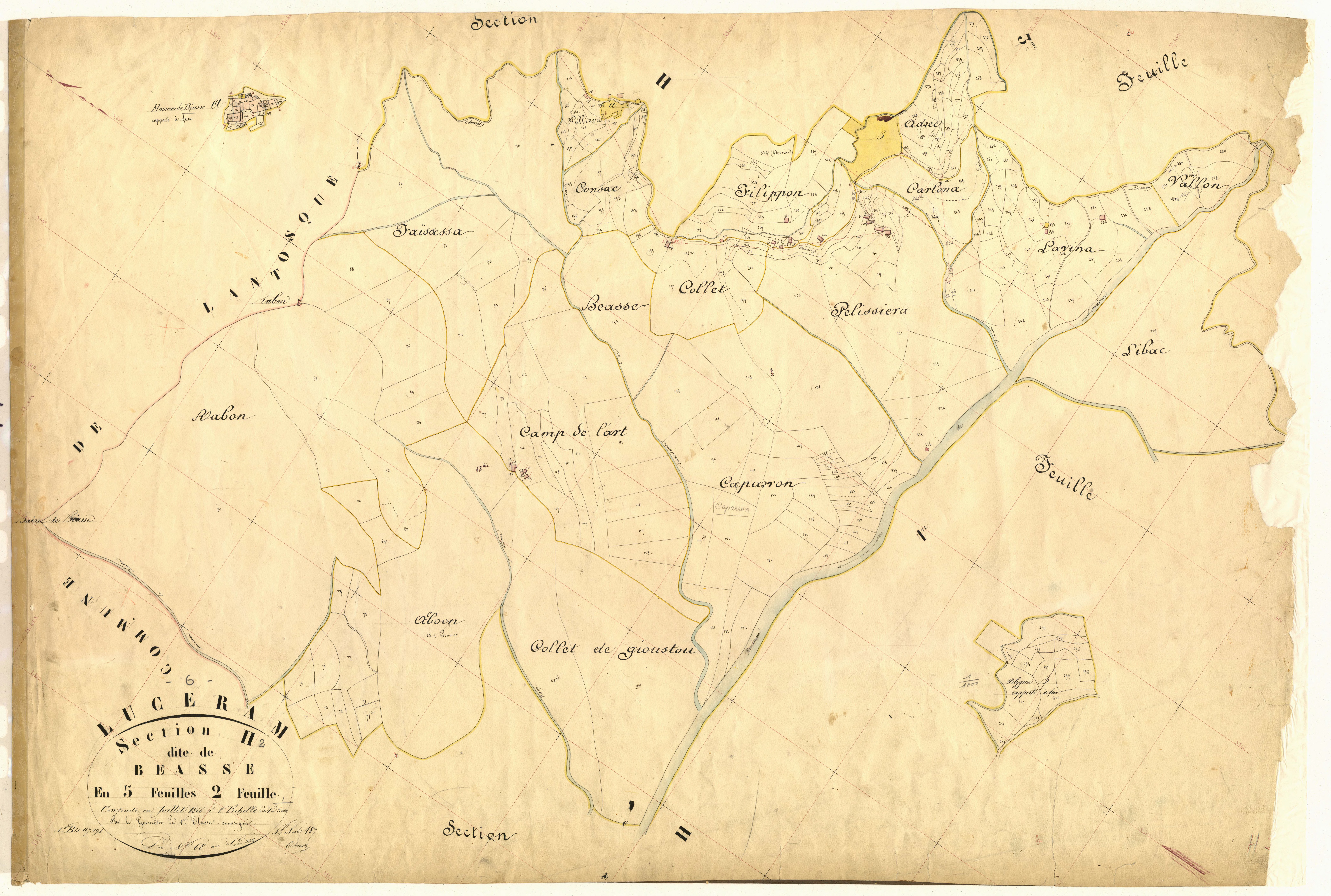 Beasse. - Plan de section, H2