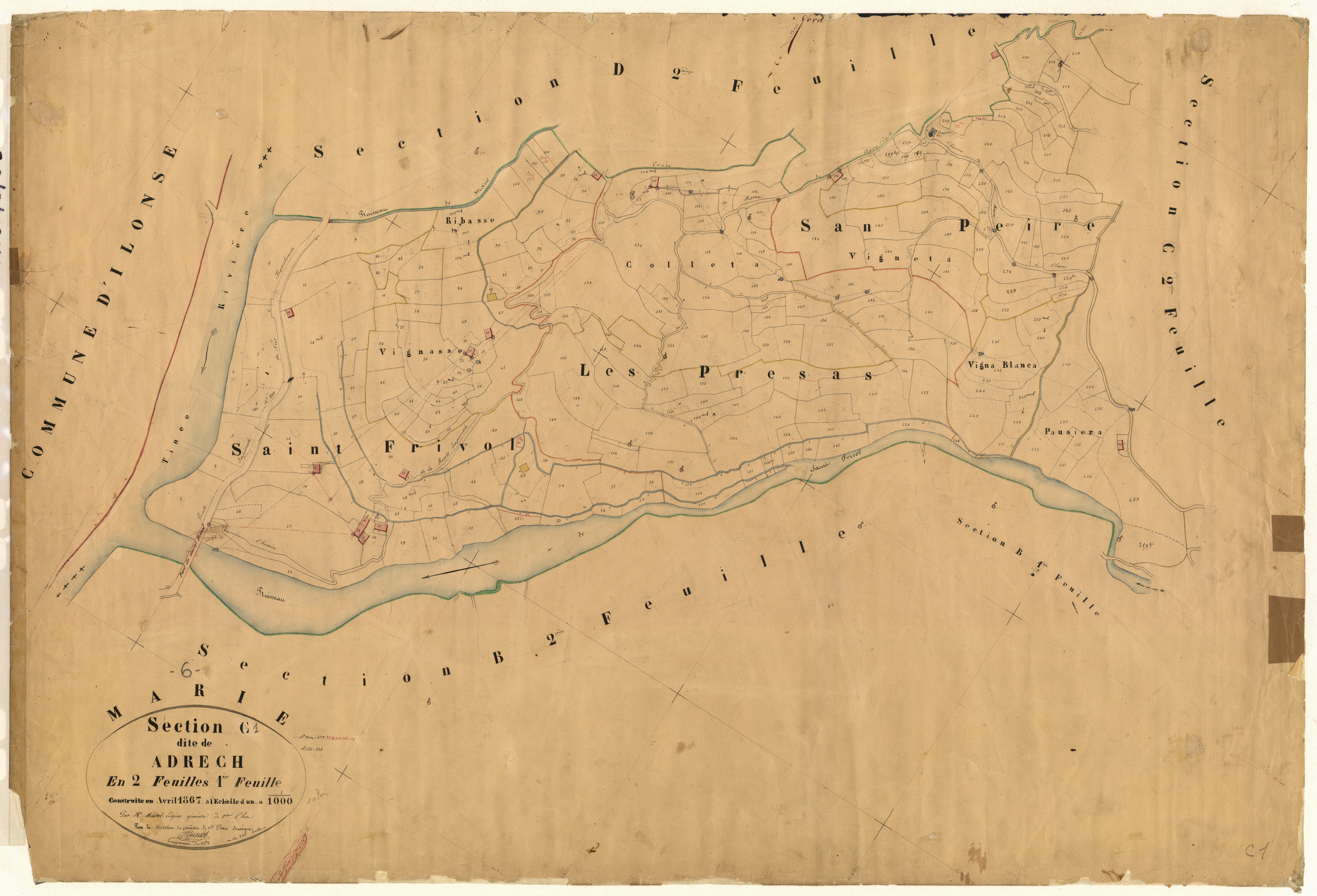 Adrech. - Plan de section, C1