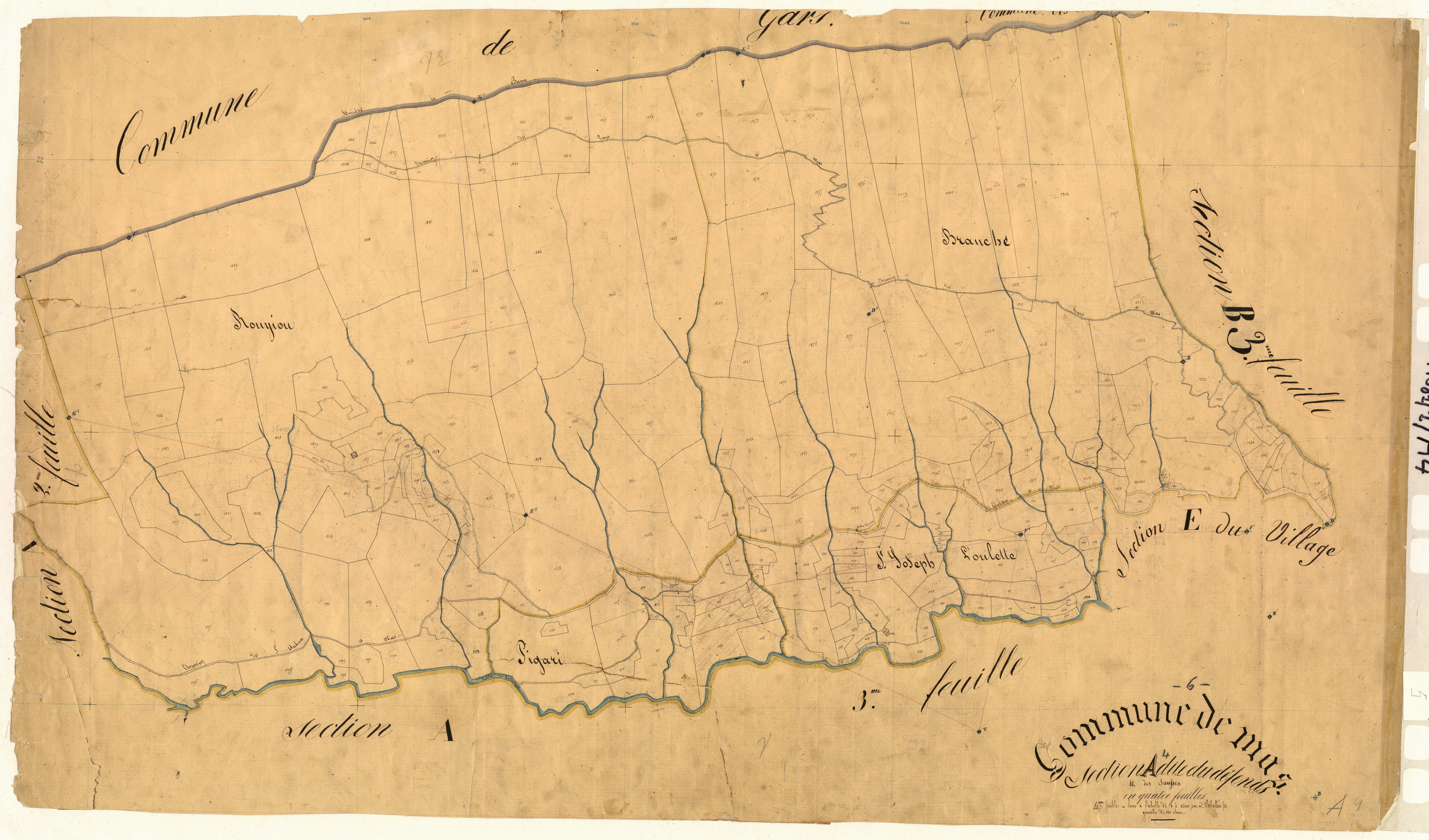 Le Défends et les Sausses. - Plan de section, A4