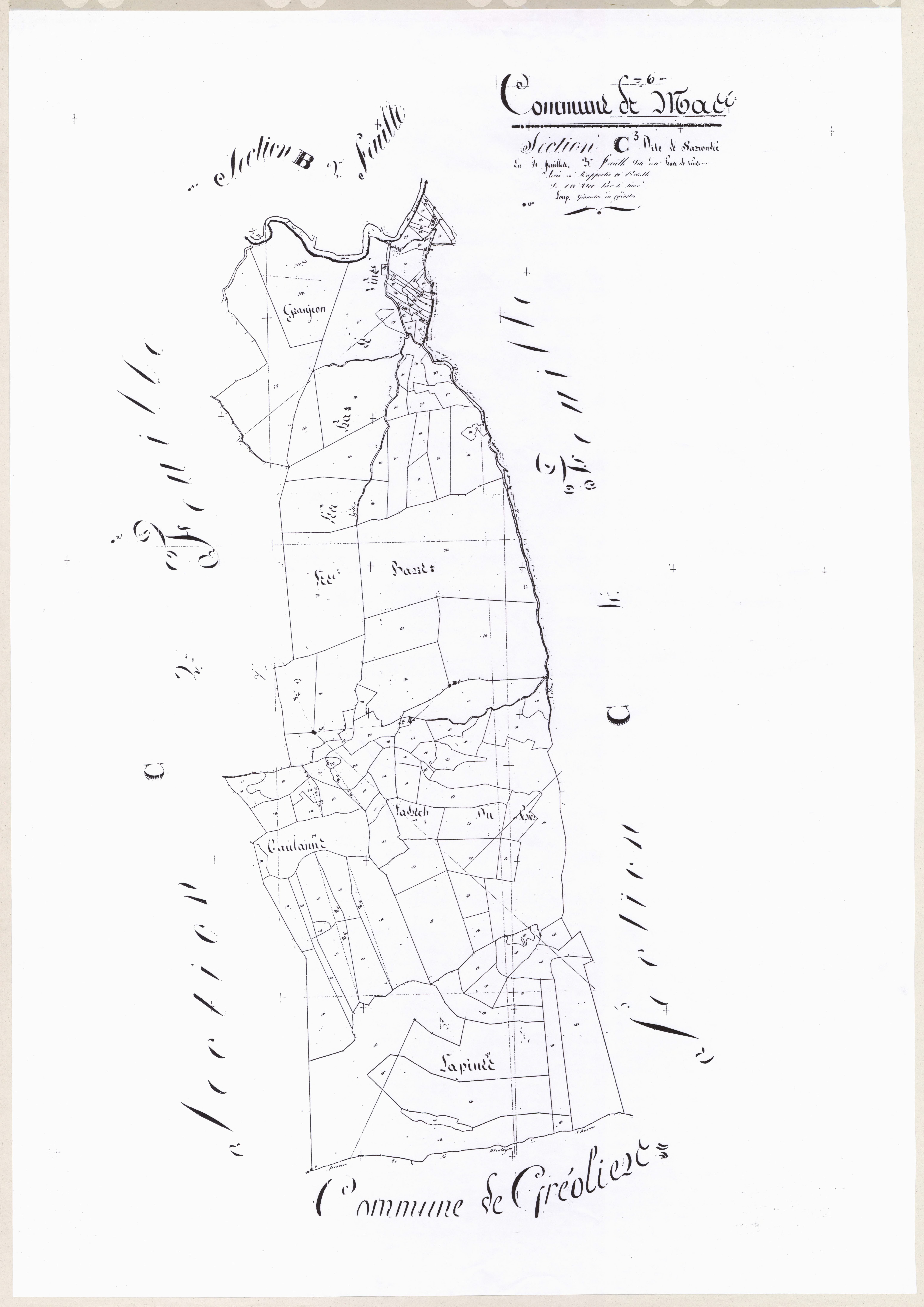 Sarroudier, Bas de Vince. - Plan de section, C3