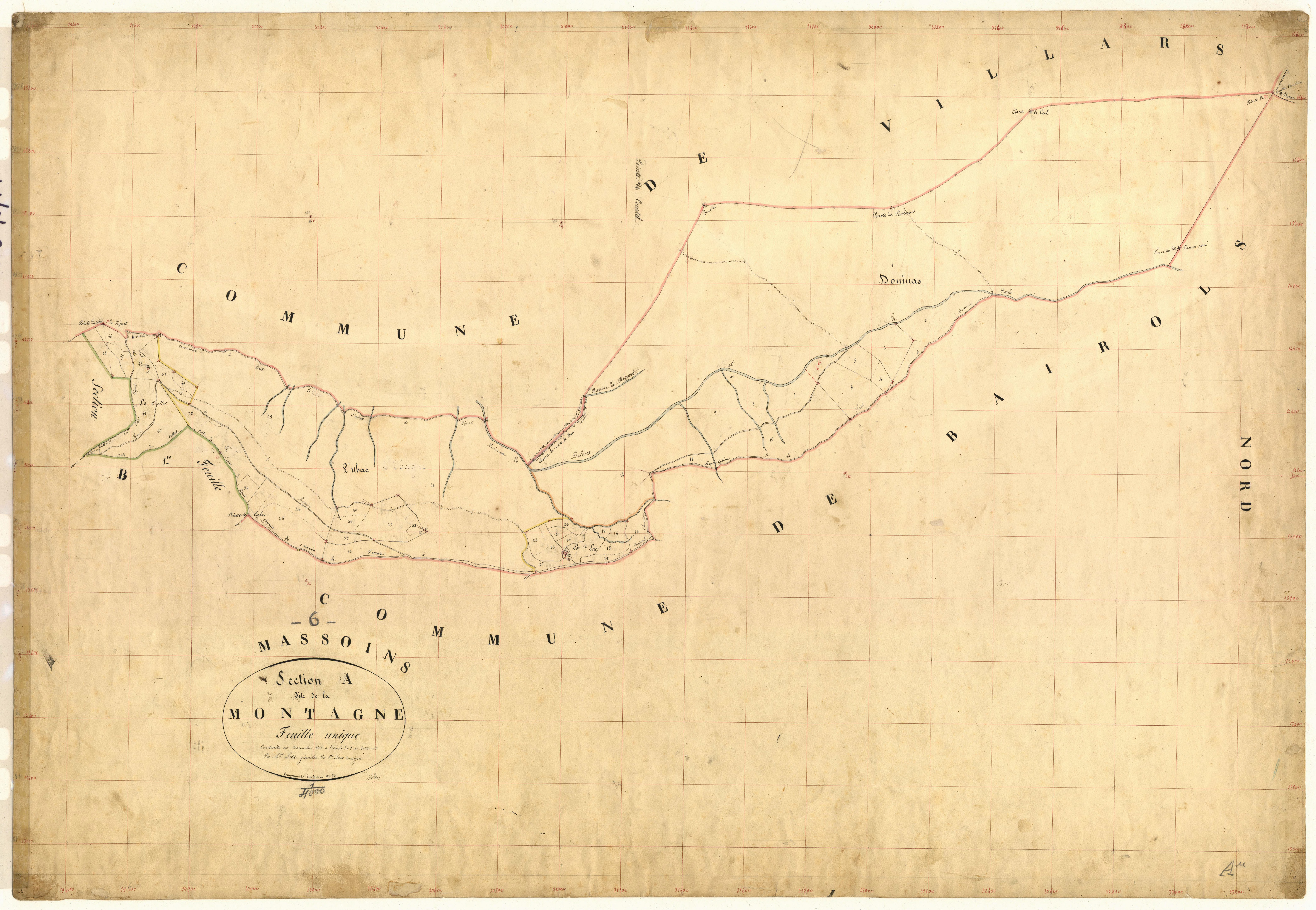 La Montagne. - Plan de section, A