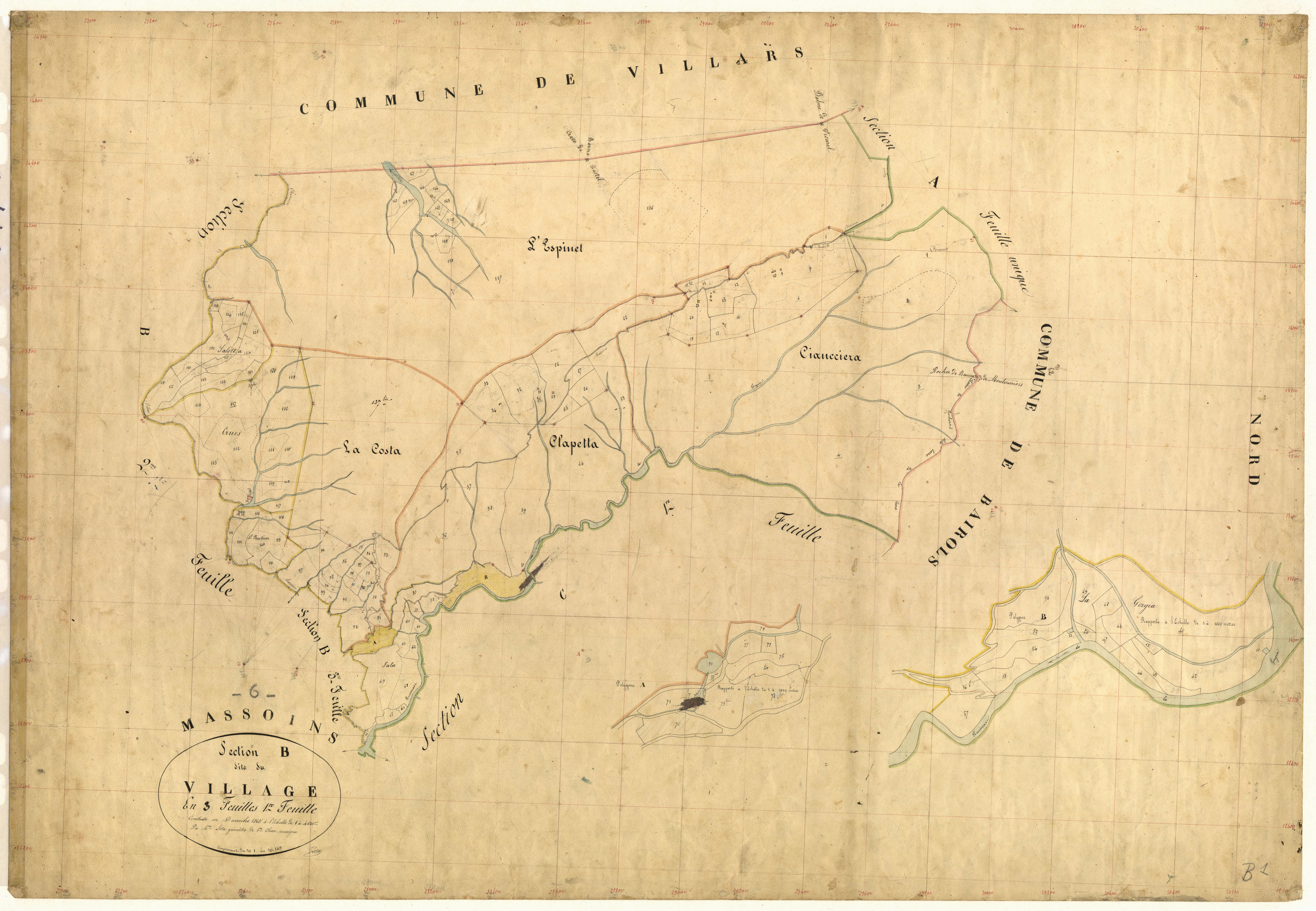 Le Village. - Plan de section, B1