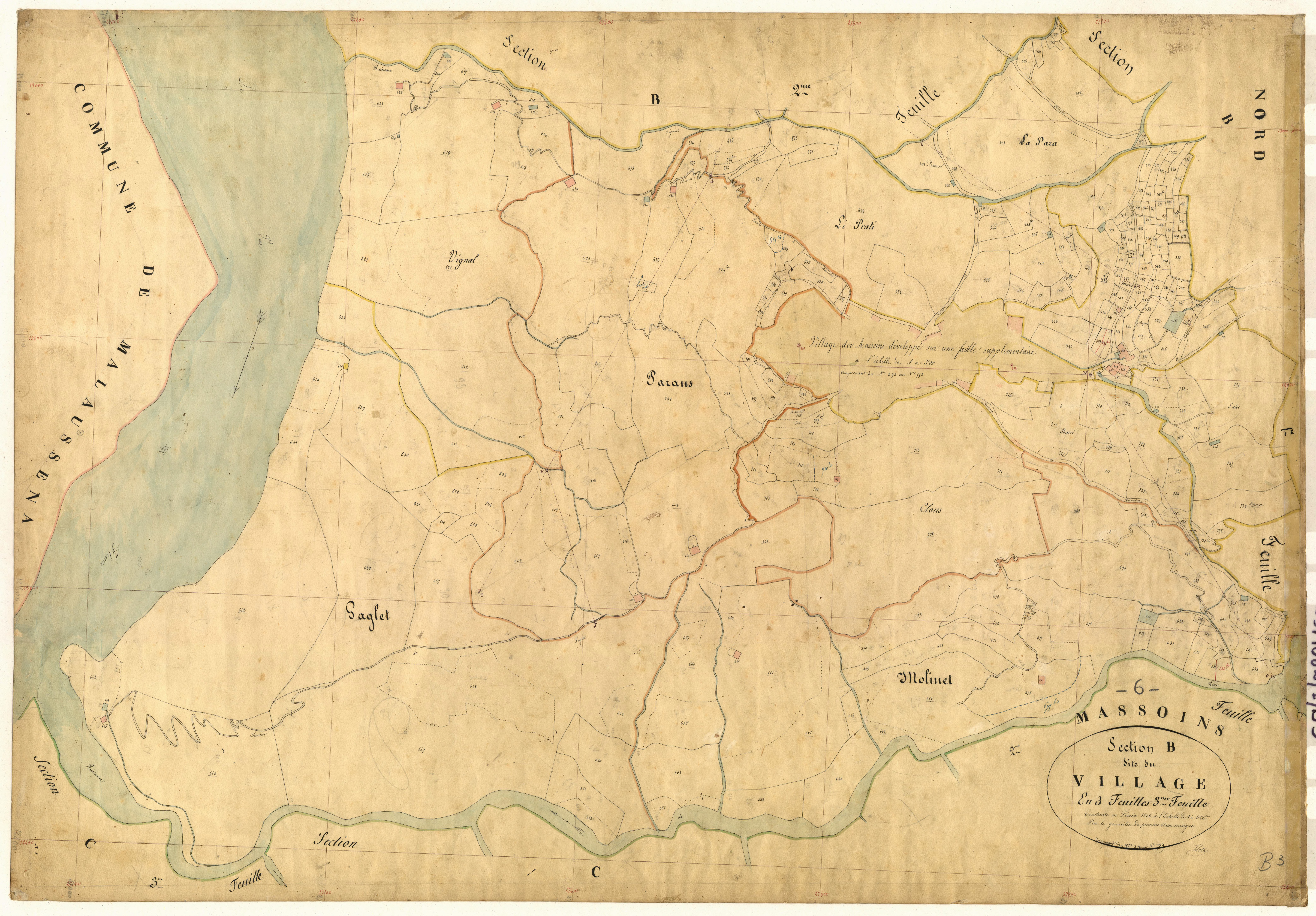 Le Village. - Plan de section, B3