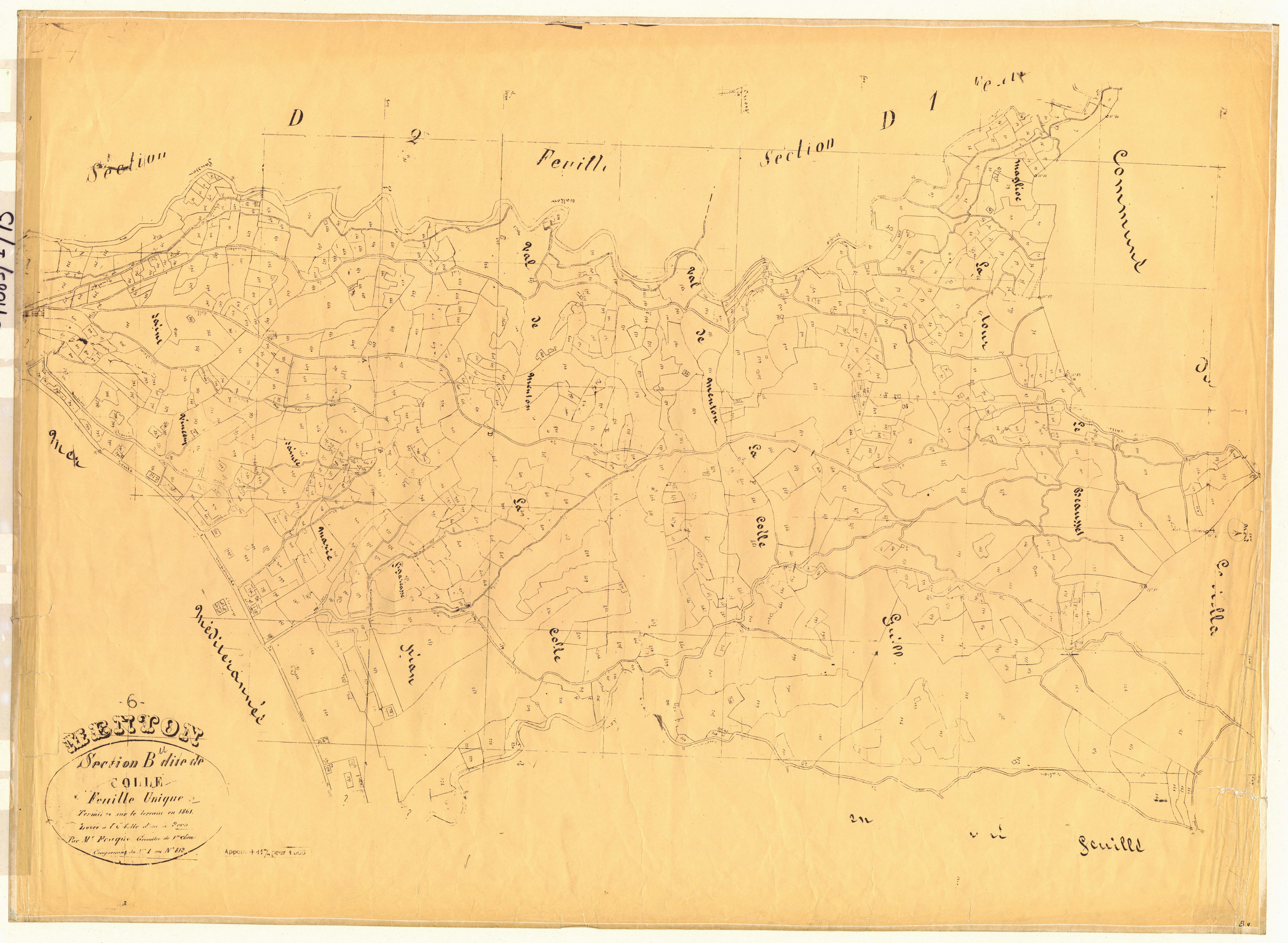 Colle. - Plan de section, B