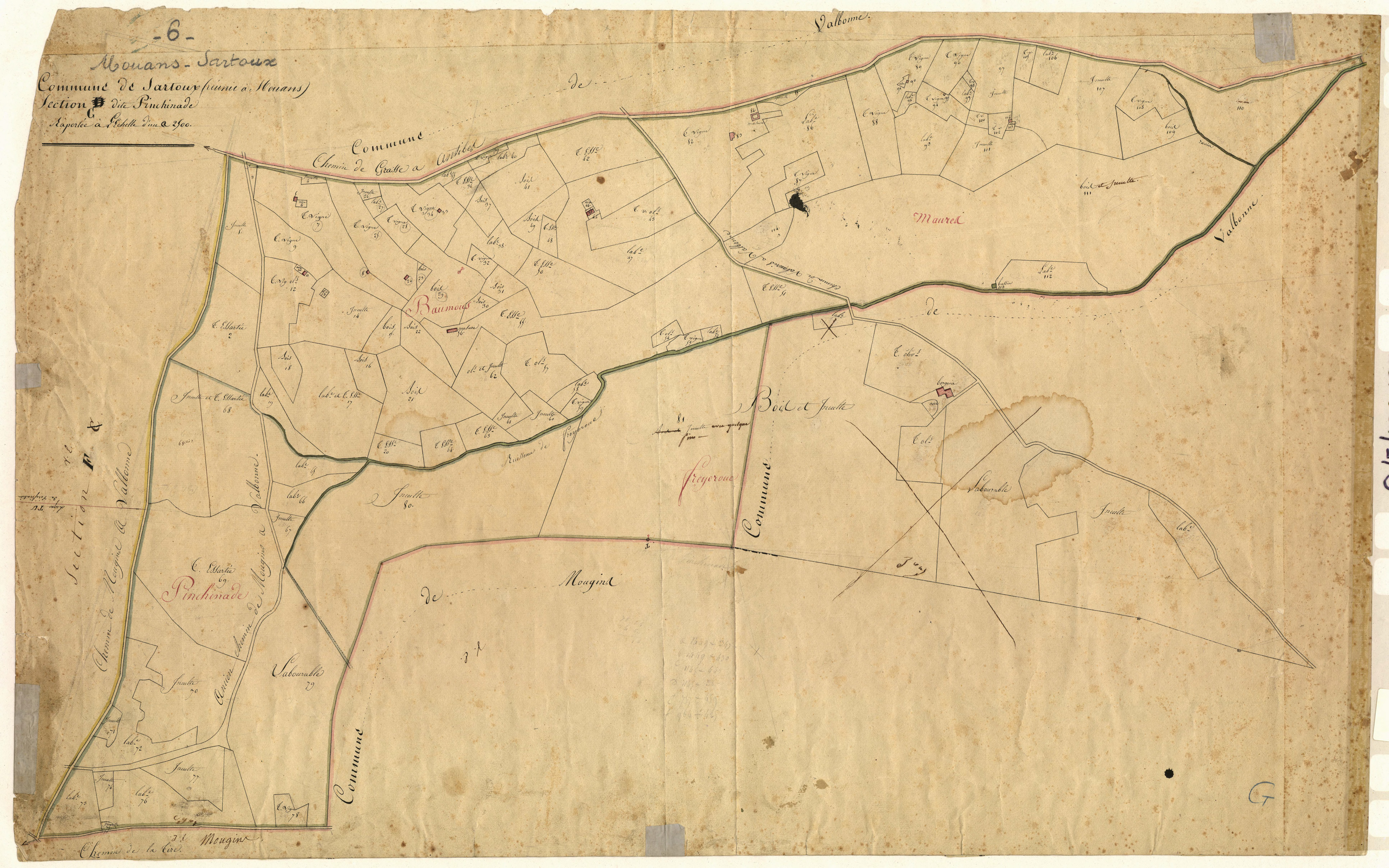 Pinchinade. - Plan de section, G