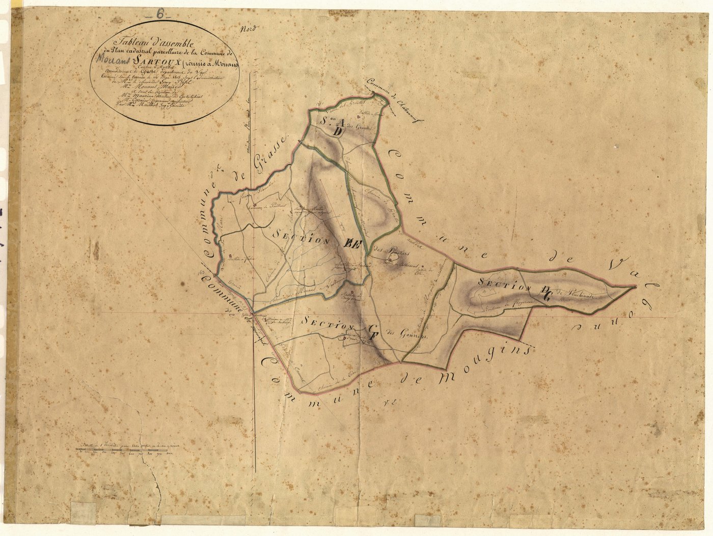 Tableau d'assemblage : origine Sartoux. - TA