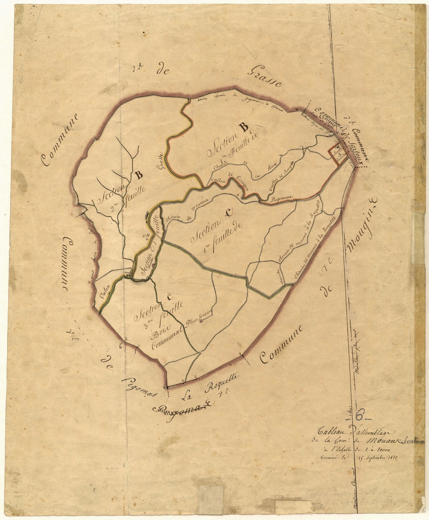 Tableau d'assemblage : origine Mouans. - TA