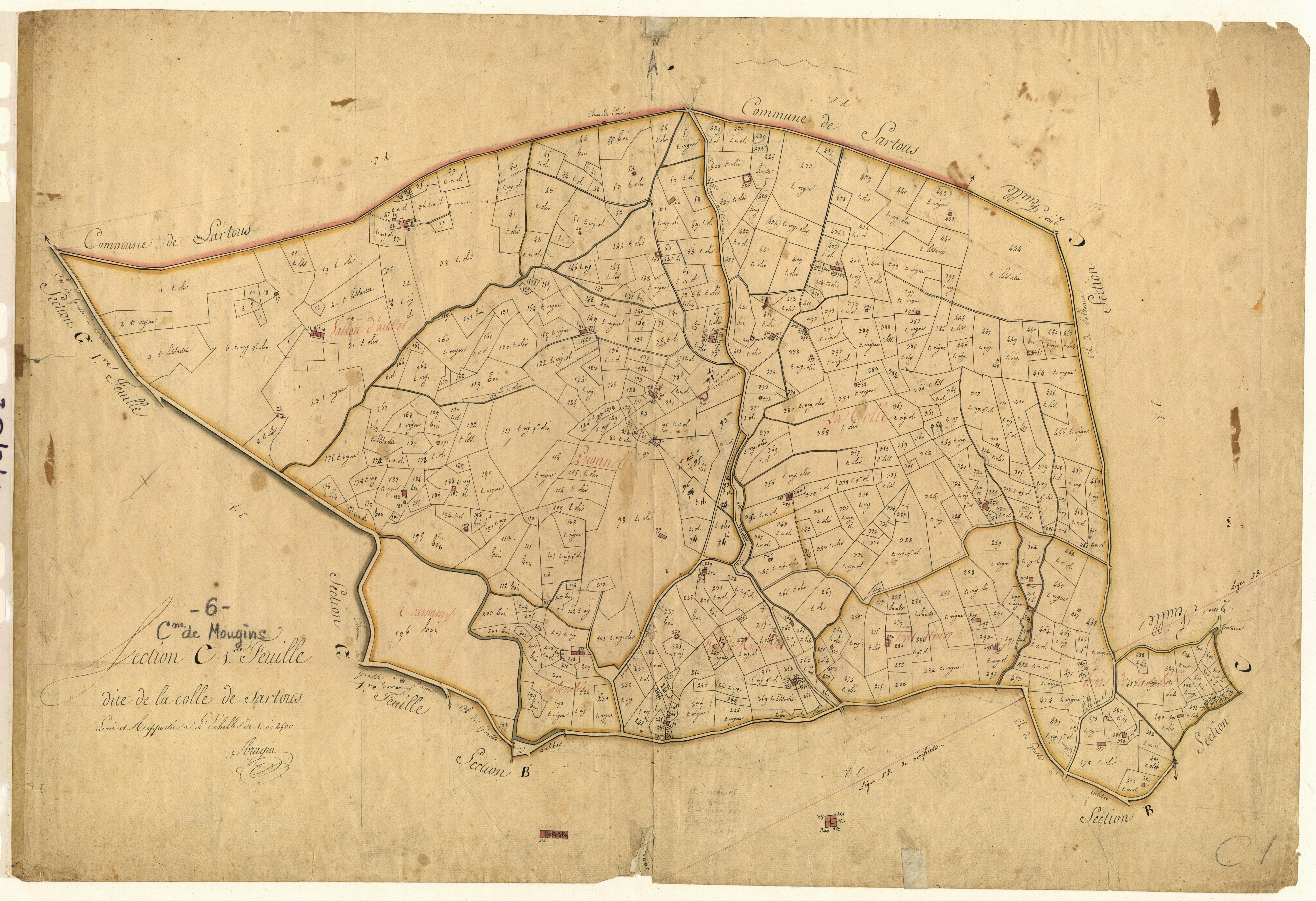 La Colle de Sartoux. - Plan de section, C1