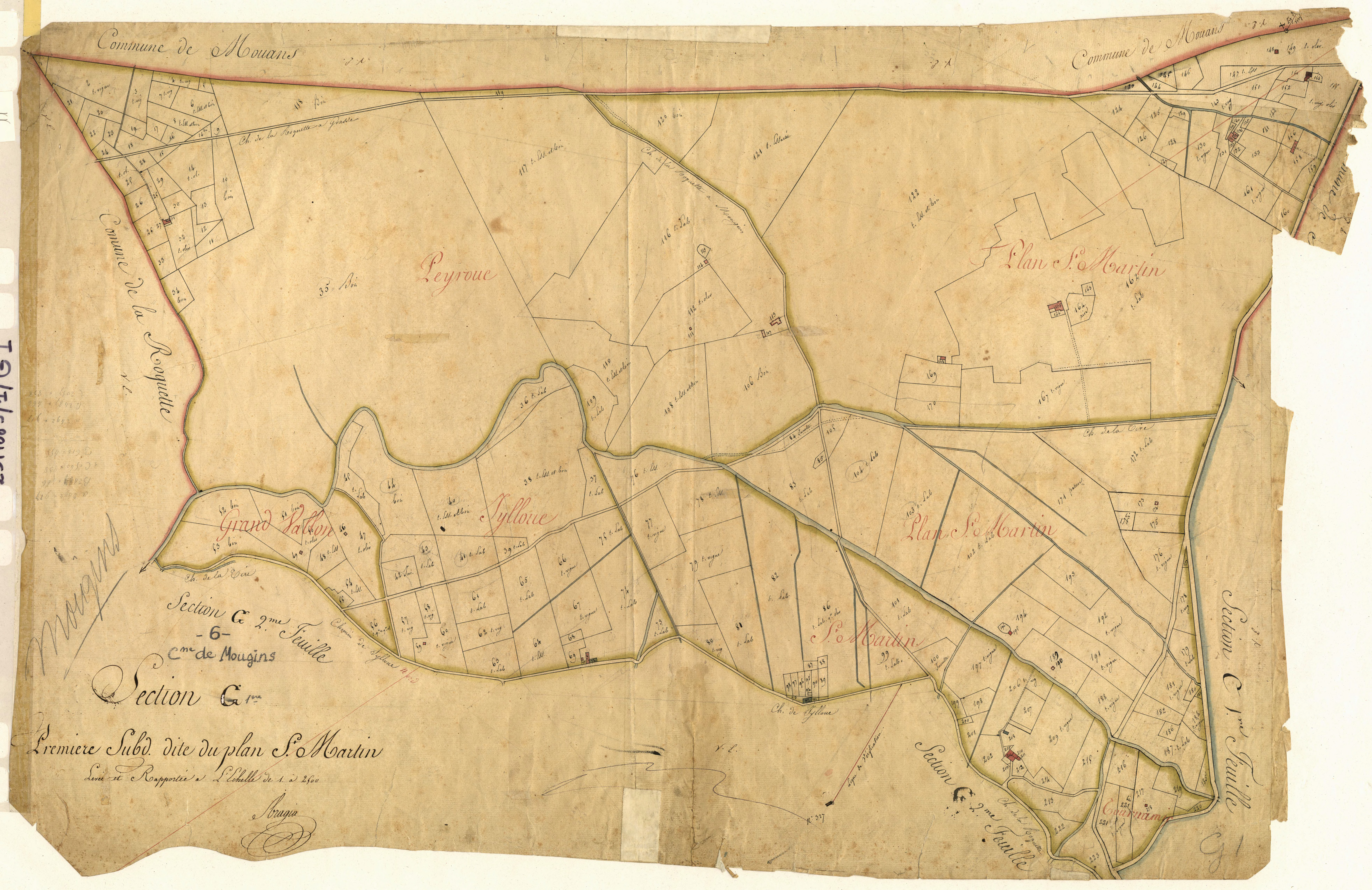Le plan de Saint-Martin. - Plan de section, G1