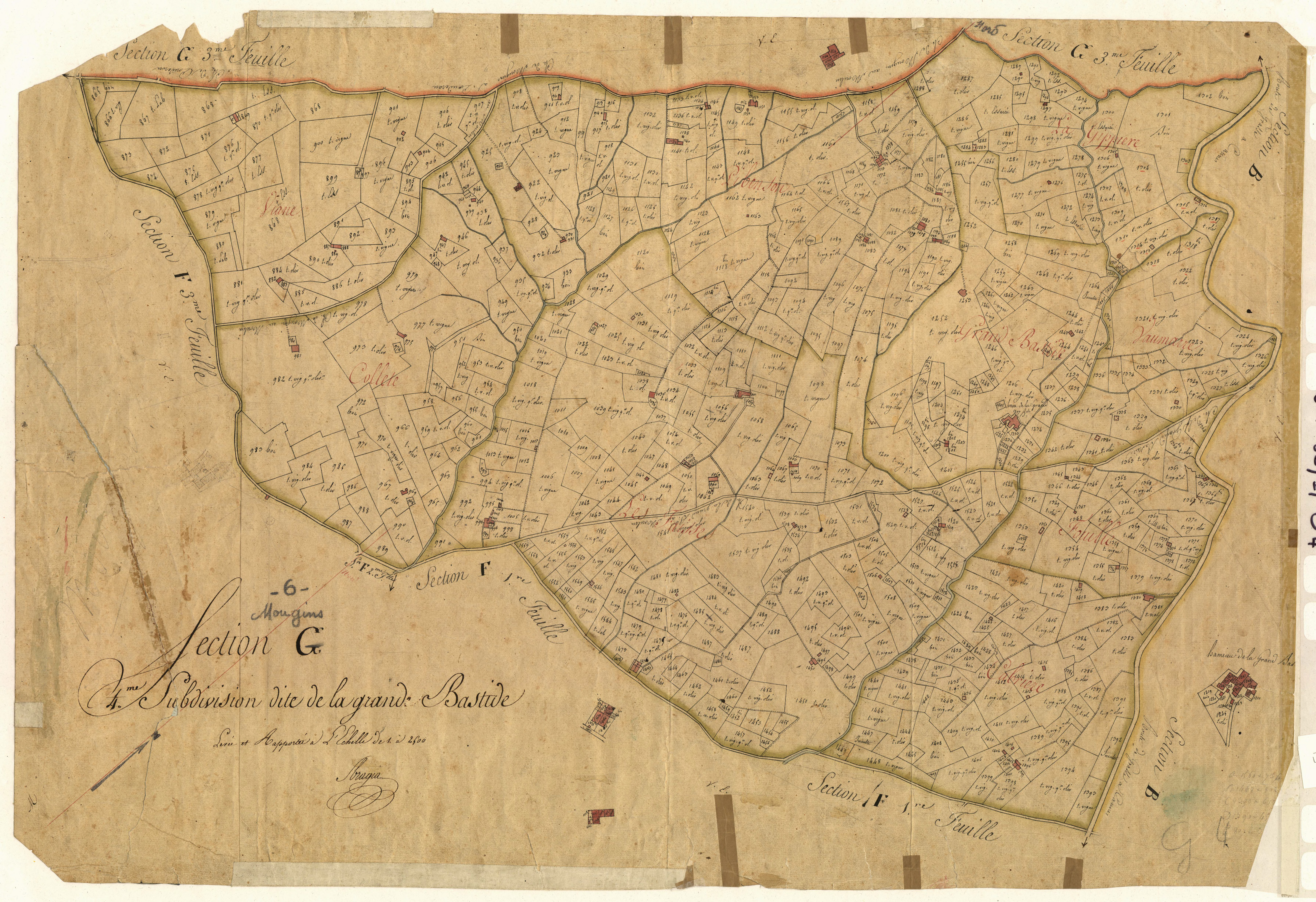 La Grande Bastide. - Plan de section, G4