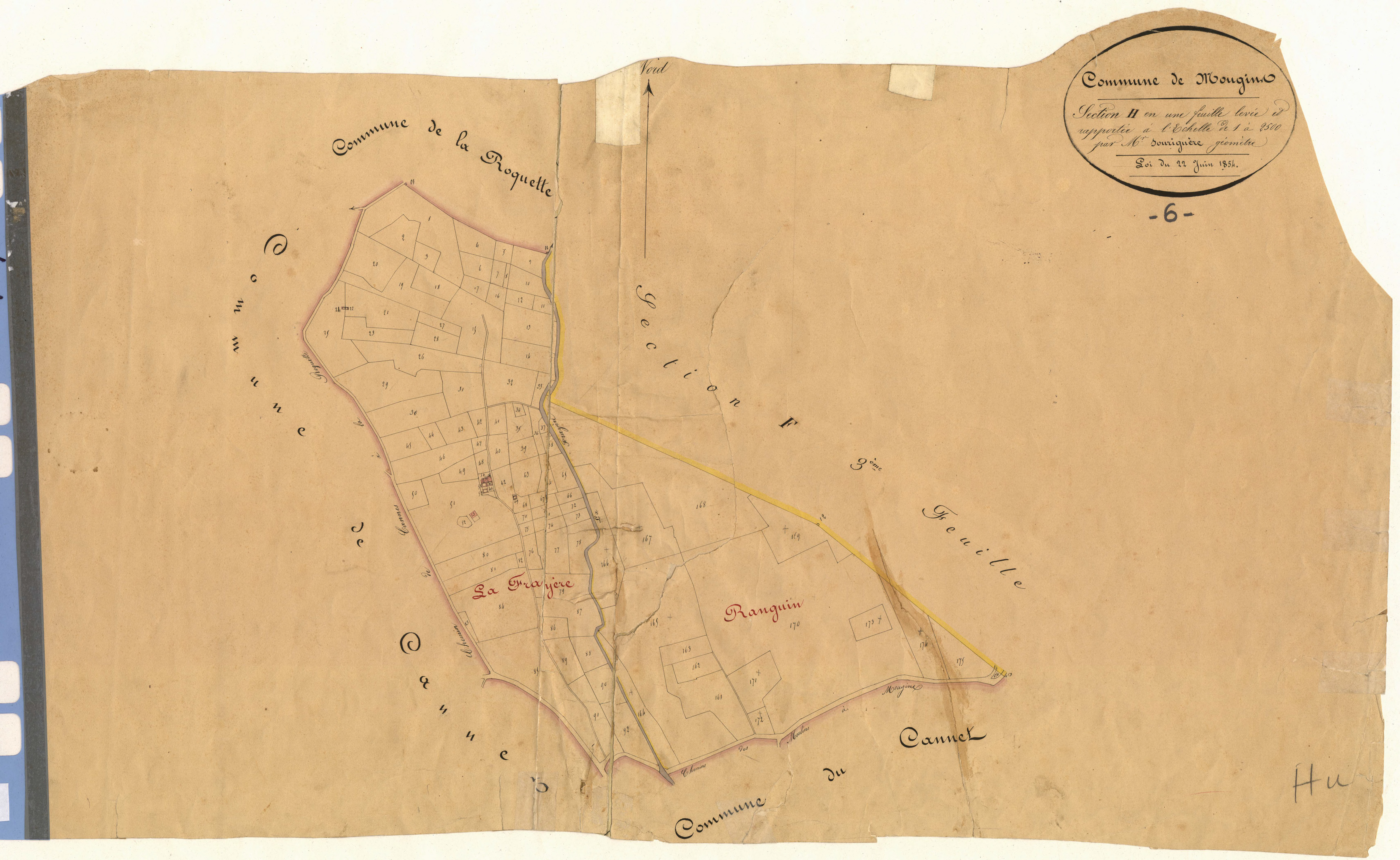 Plan de section, H
