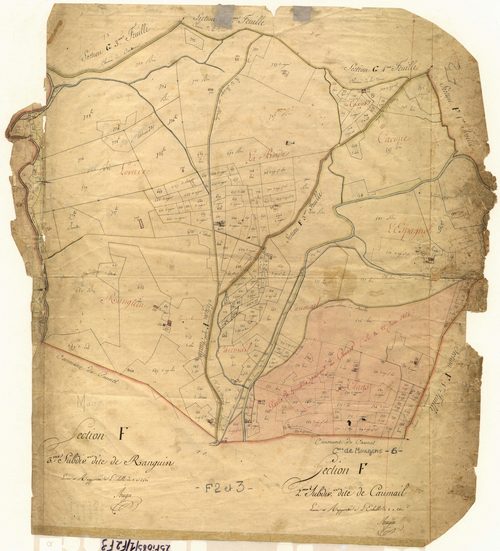 Carimail (feuille n°2), Ranguier (feuille n°3). - Plan de section, F2/F3