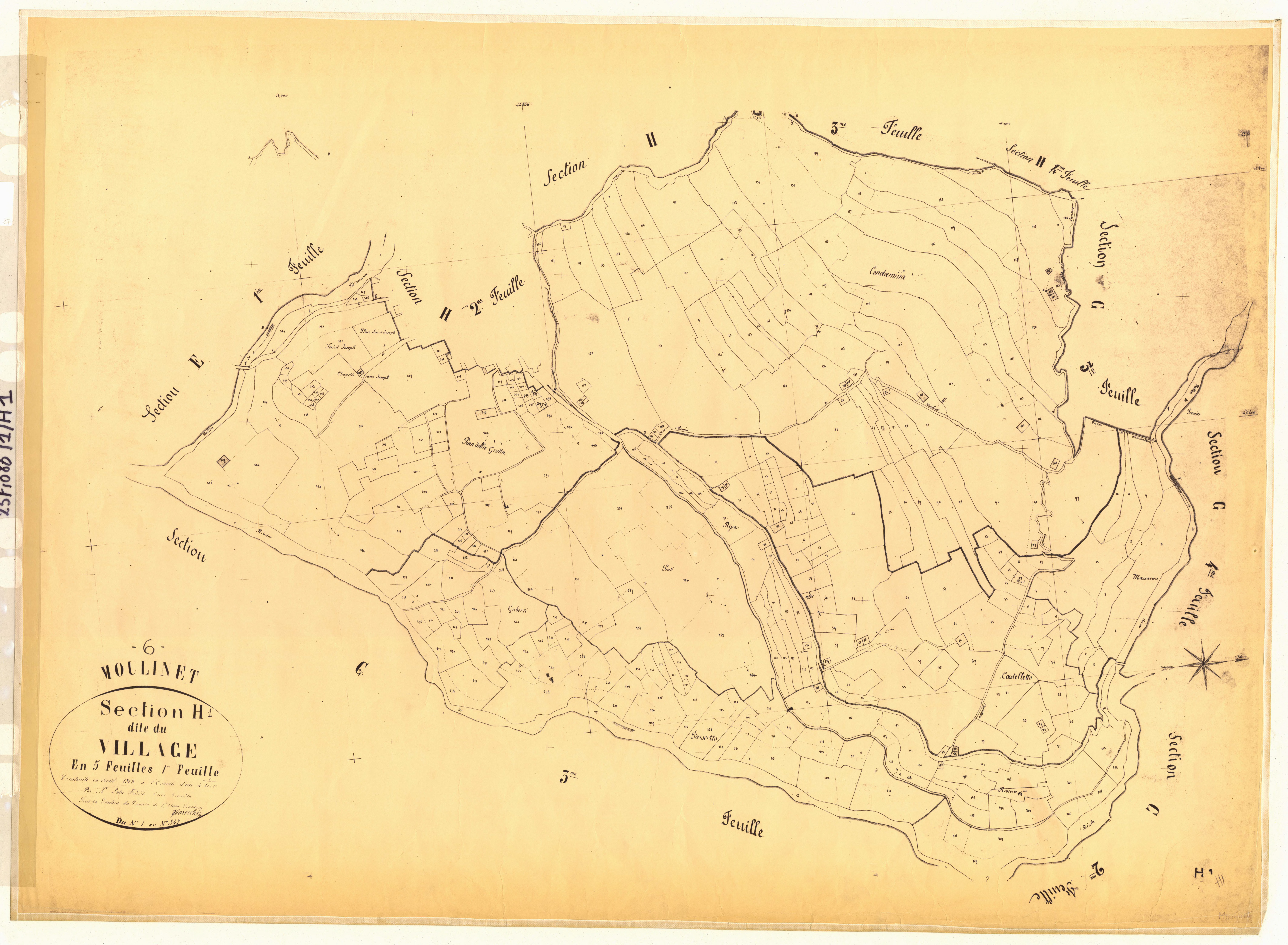 Le Village. - Plan de section, H1