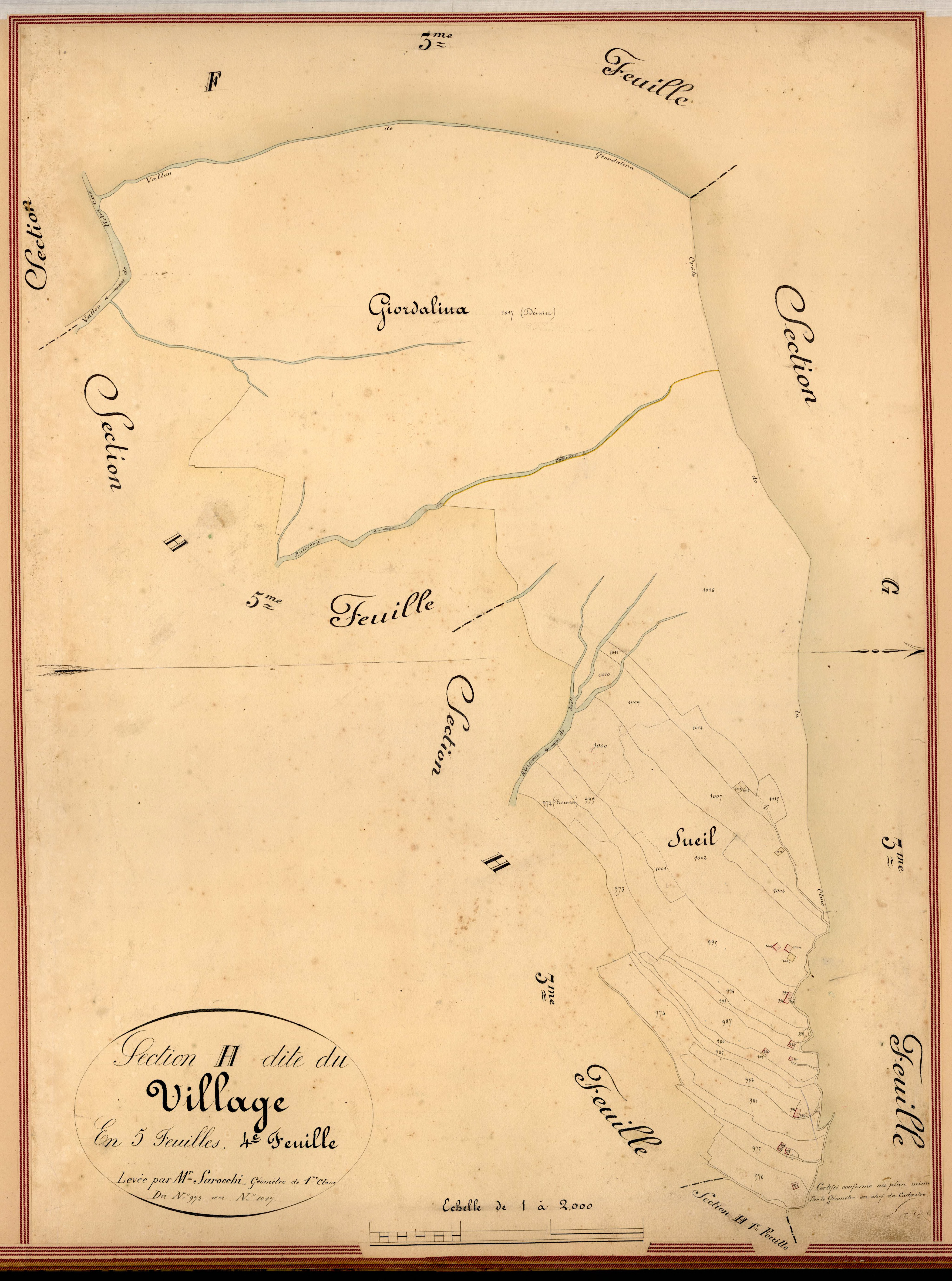 Le Village. - Plan de section, H4
