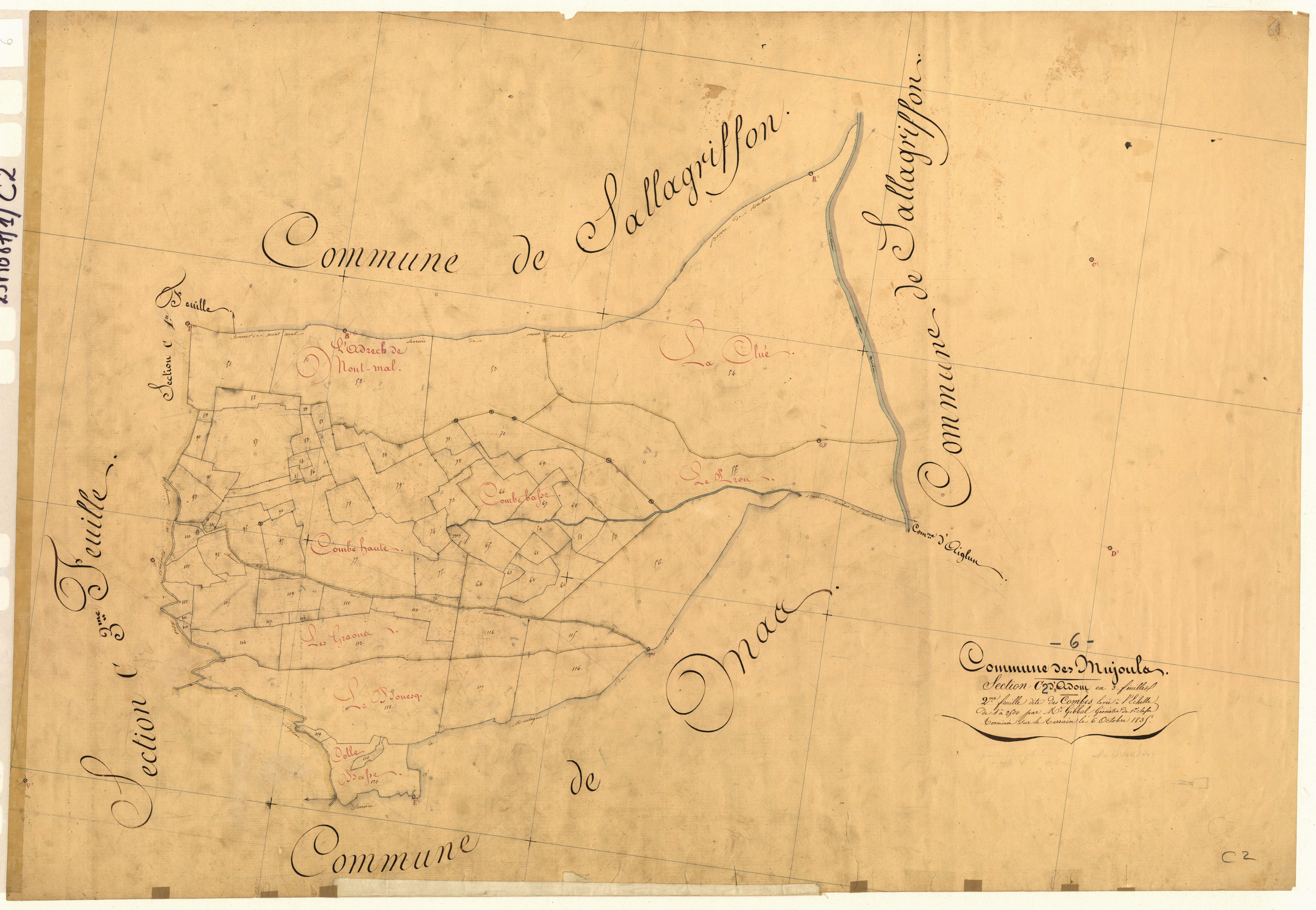 Adom, les Combes. - Plan de section, C2