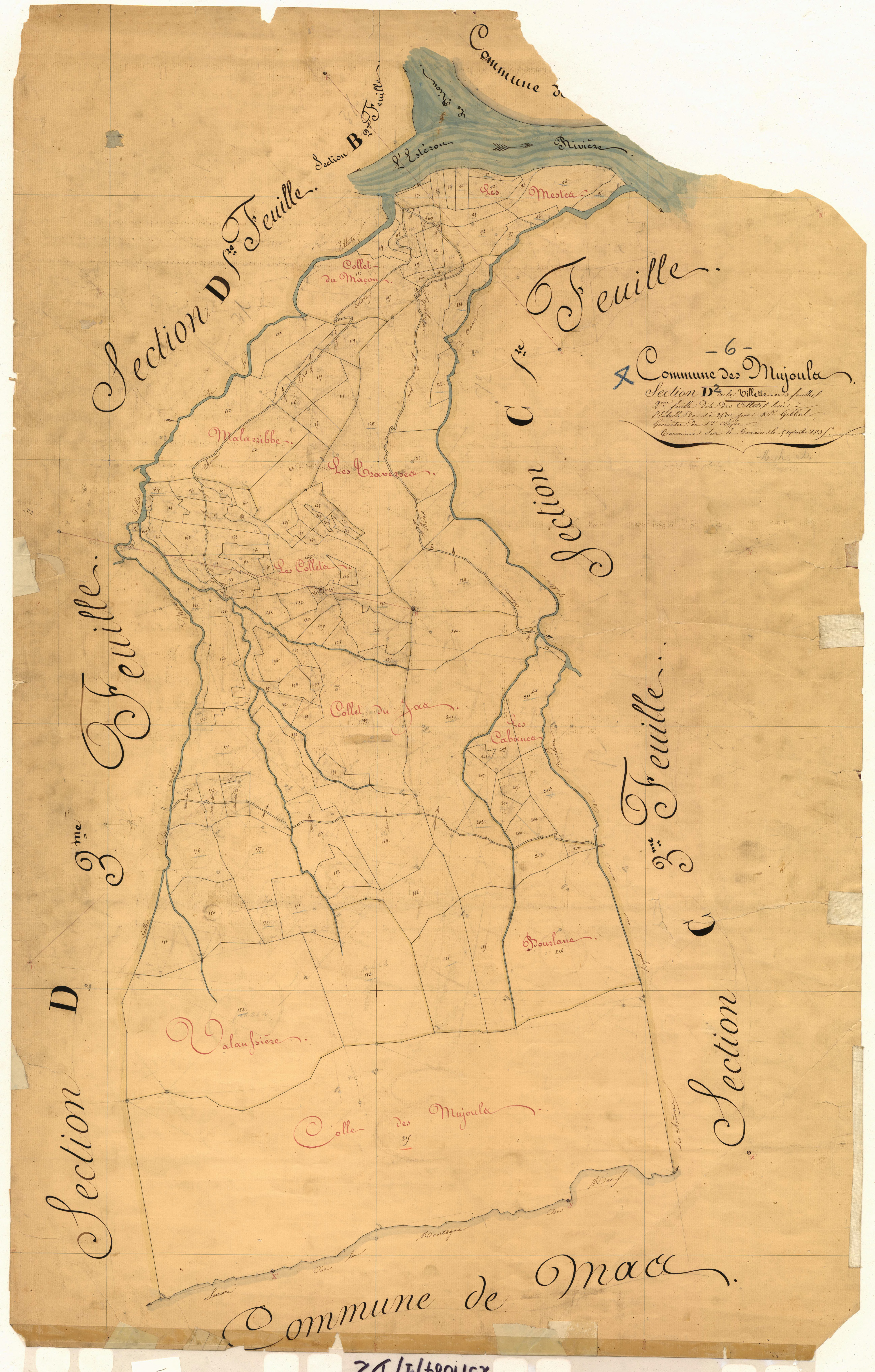 La Villette, les Collets. - Plan de section, D2