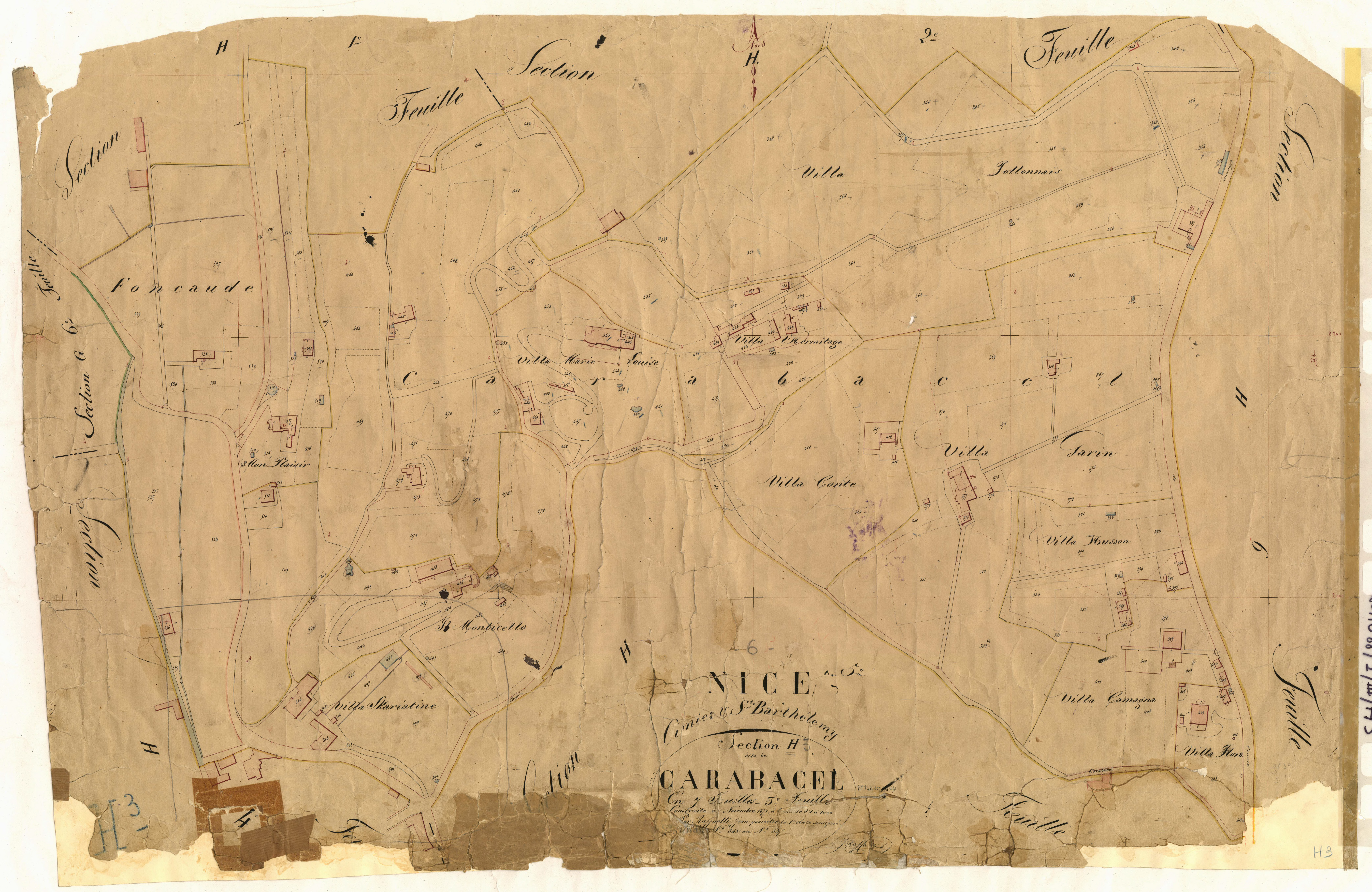Carabacel. - Plan de section, III-H3