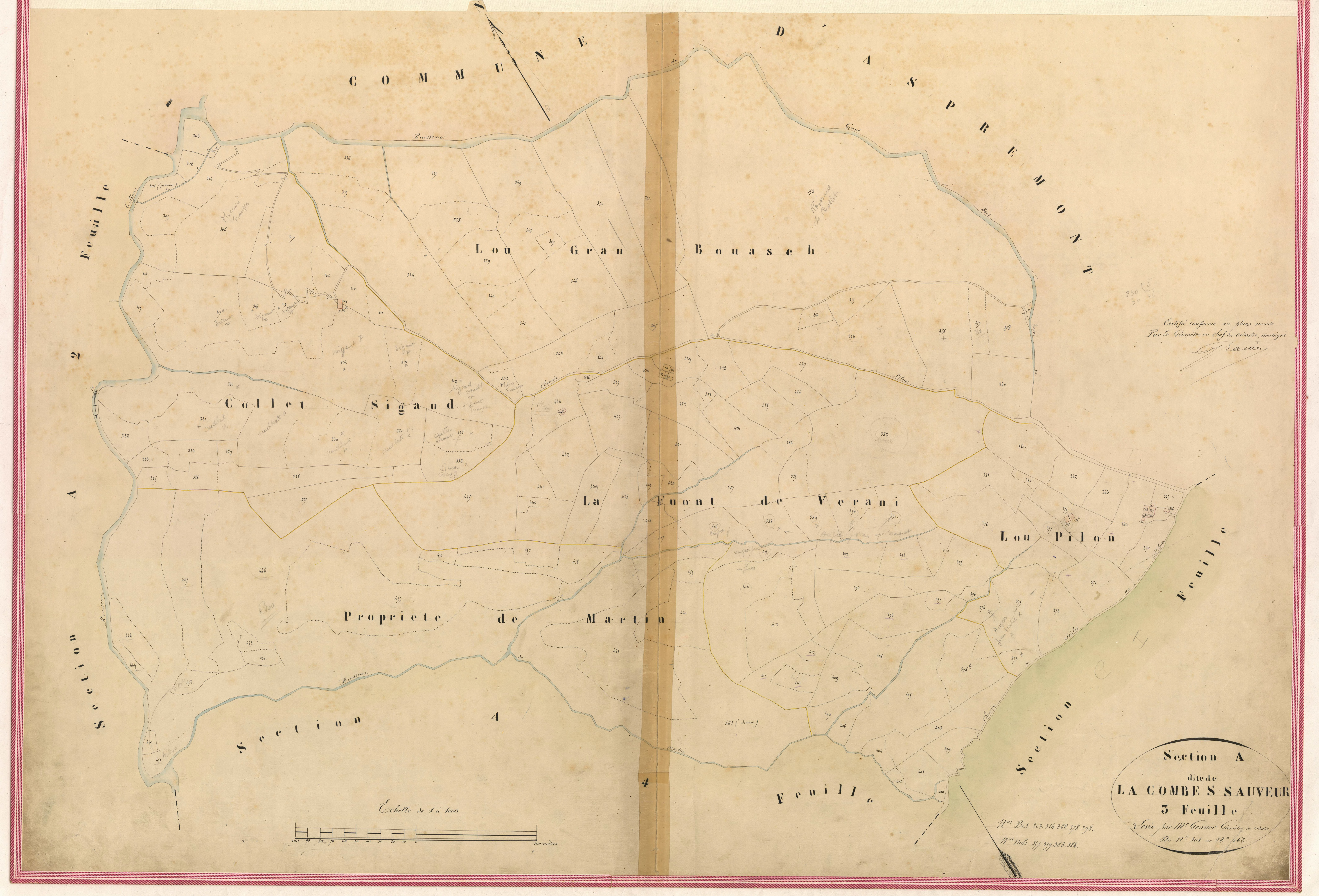Combe et Saint-Sauveur. - Plan de section, II-A3