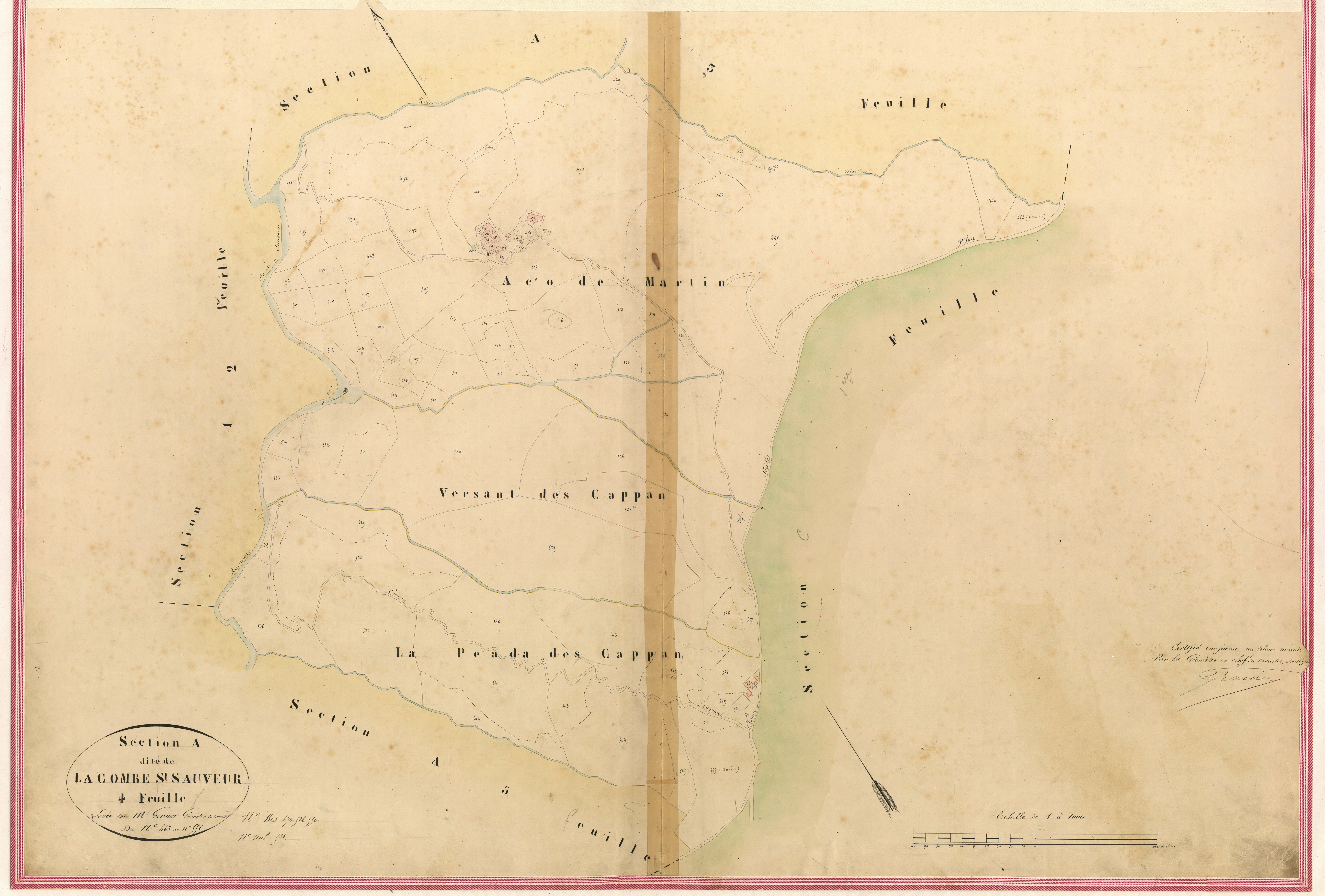 Combe et Saint-Sauveur (développement). - Plan de section, II-A4
