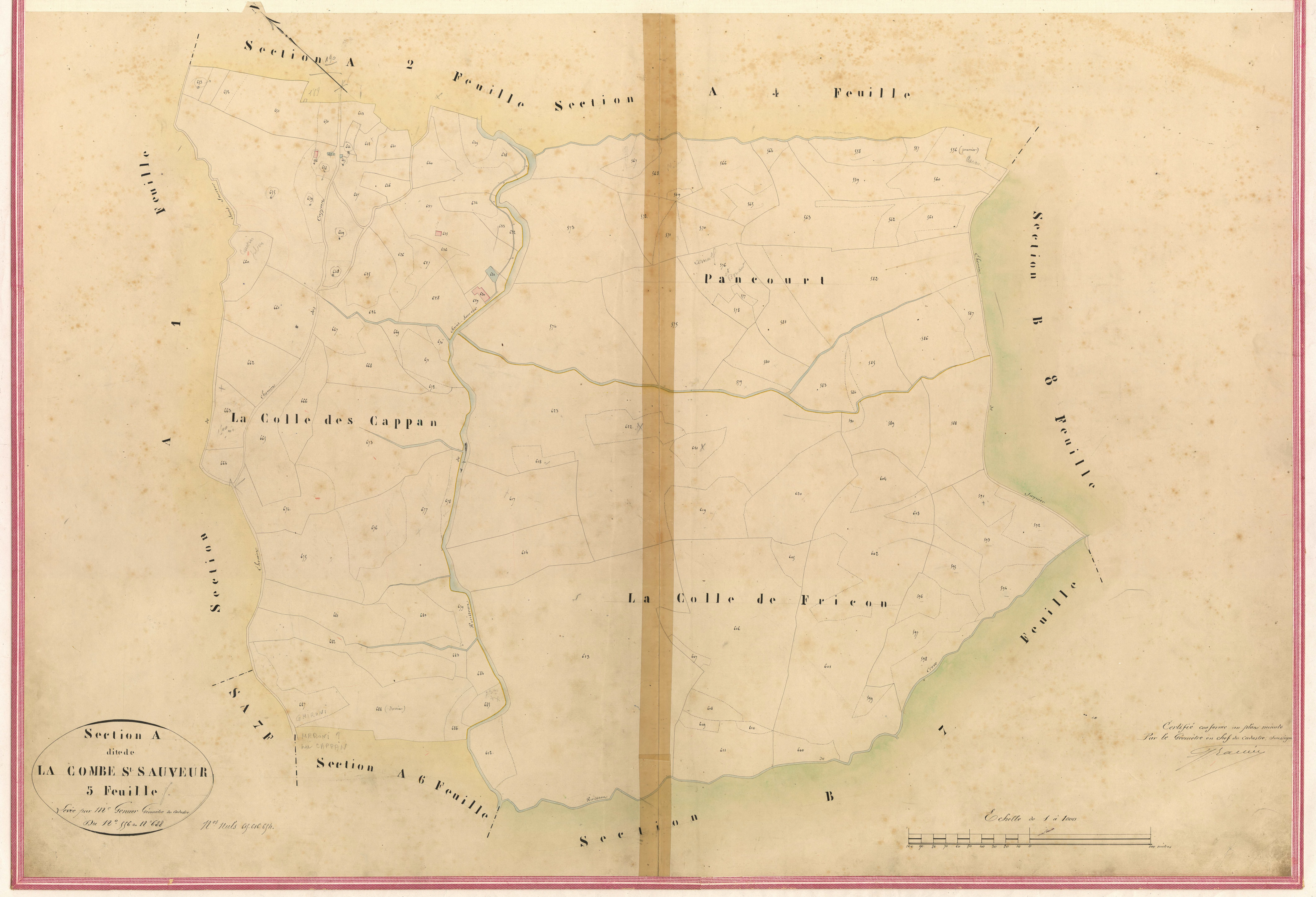 Combe et Saint-Sauveur (développement). - Plan de section, II-A5