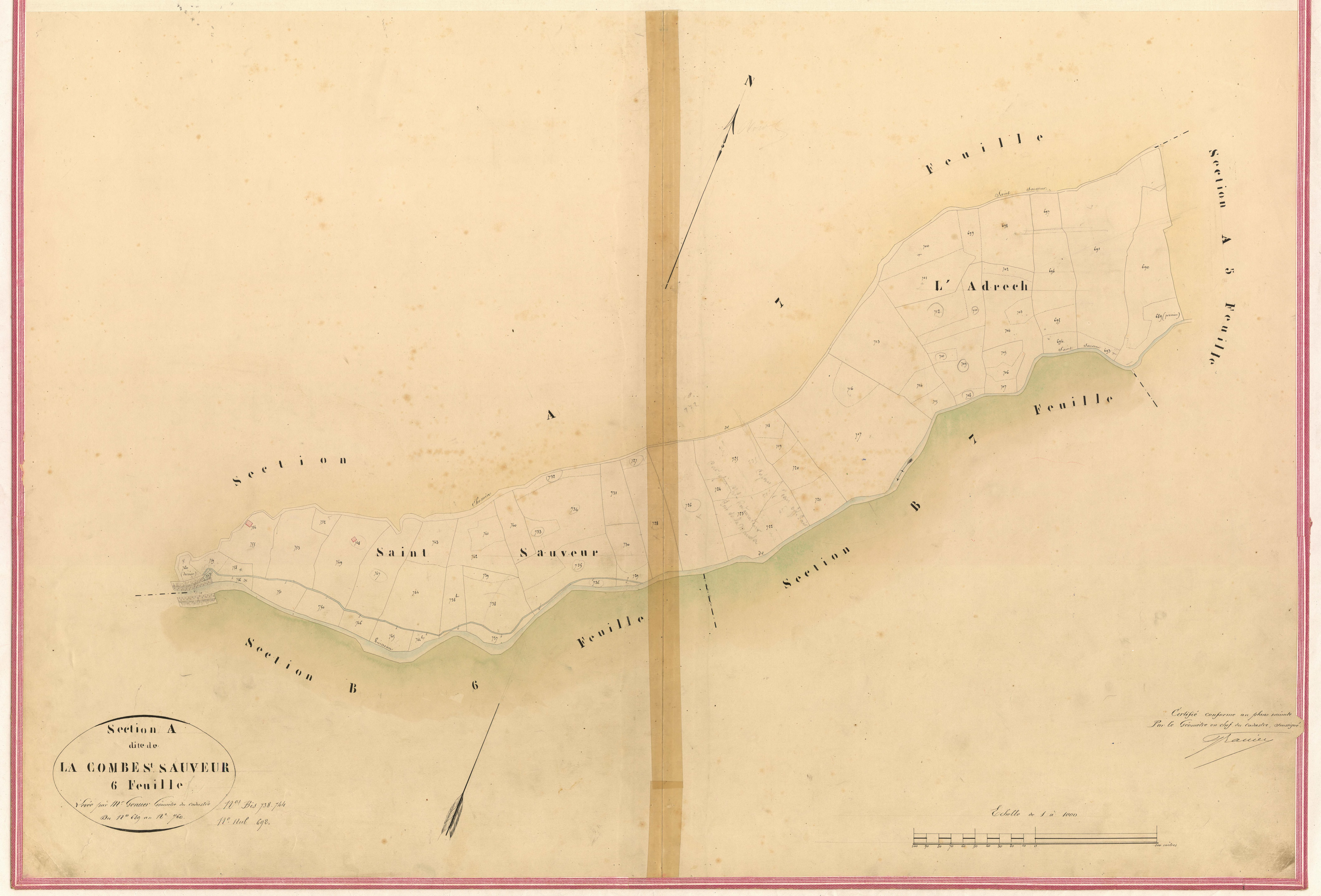 Combe et Saint-Sauveur. - Plan de section, II-A6