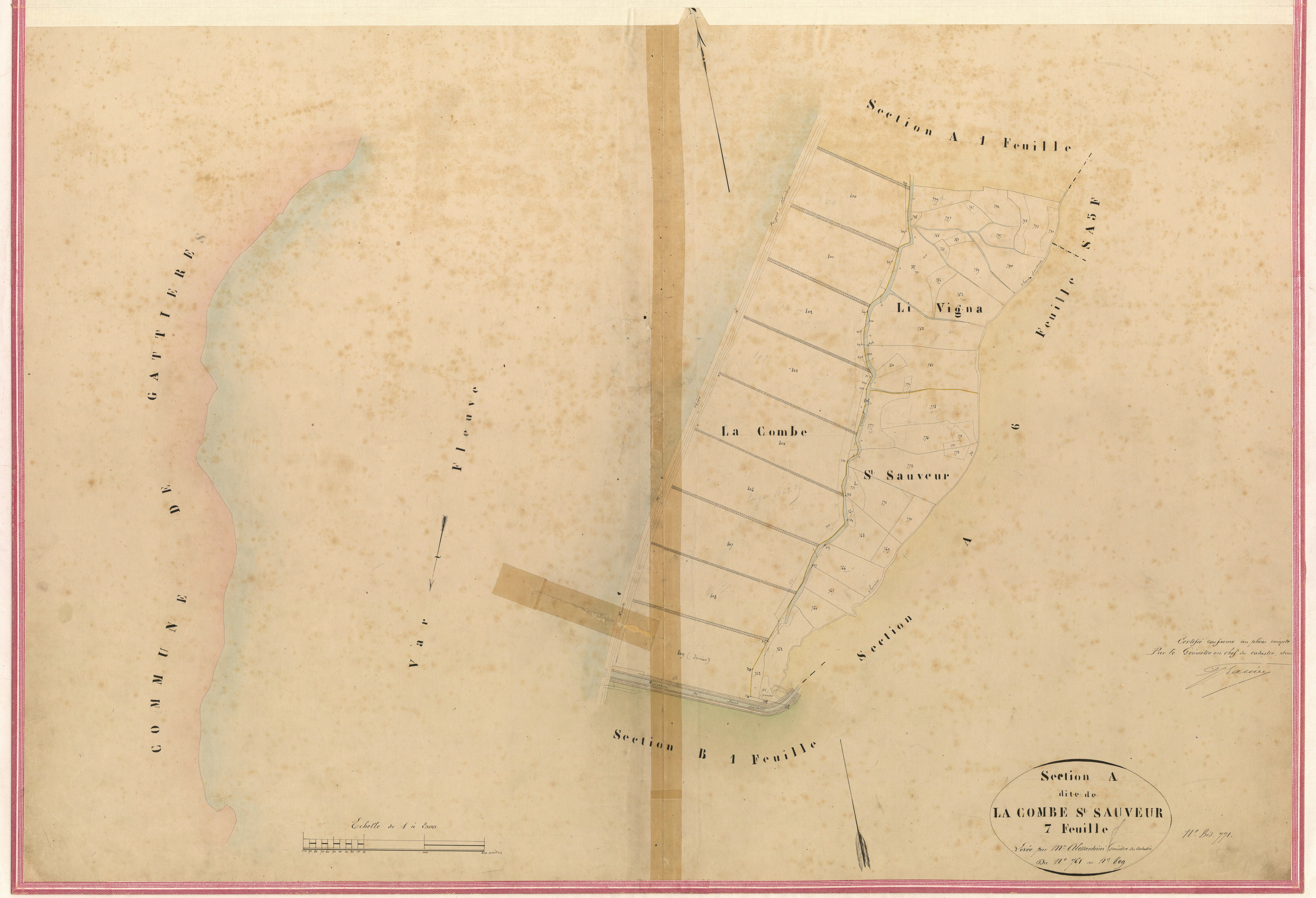 Combe et Saint-Sauveur (développement). - Plan de section, II-A7