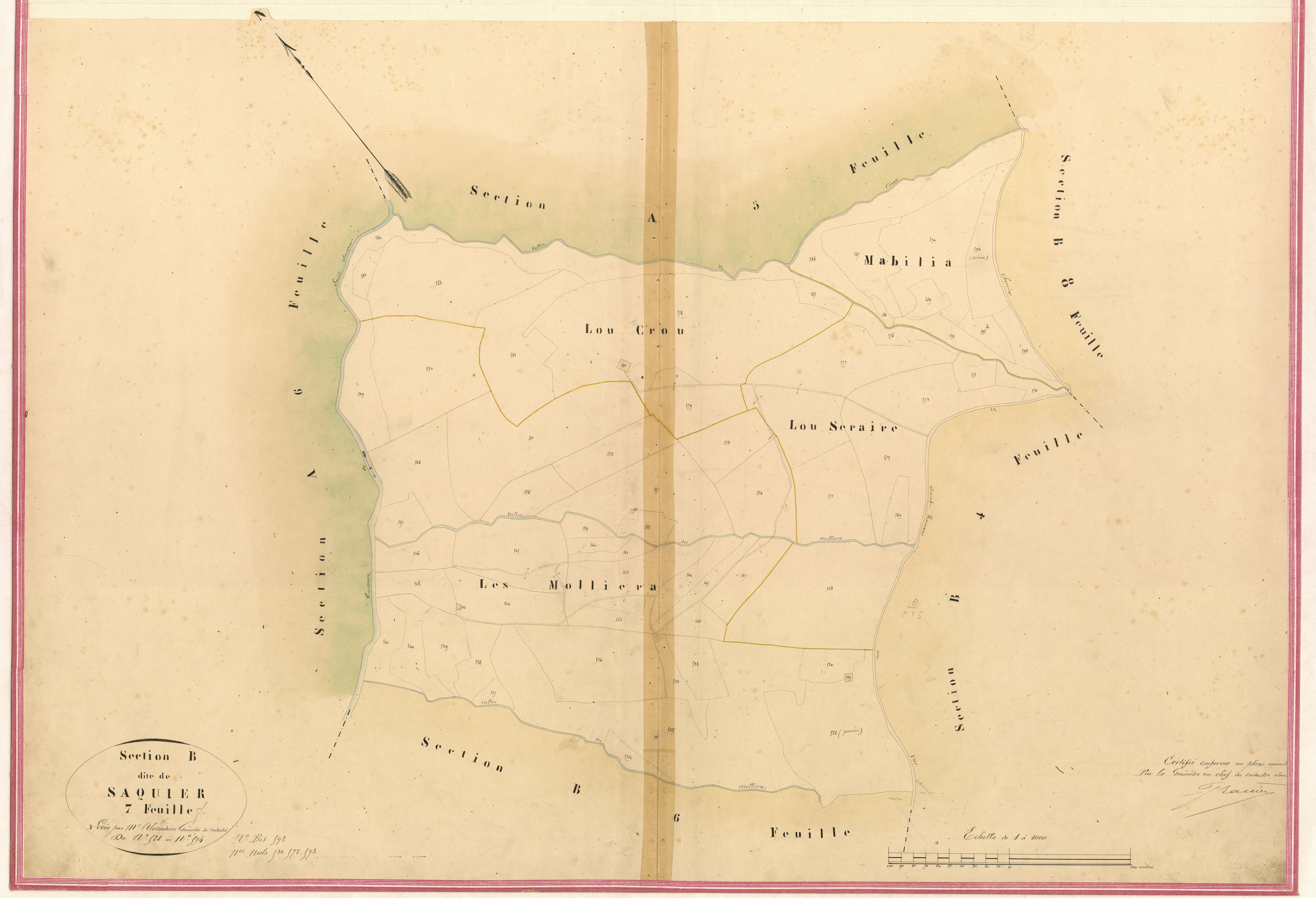 Saquier. - Plan de section, II-B7
