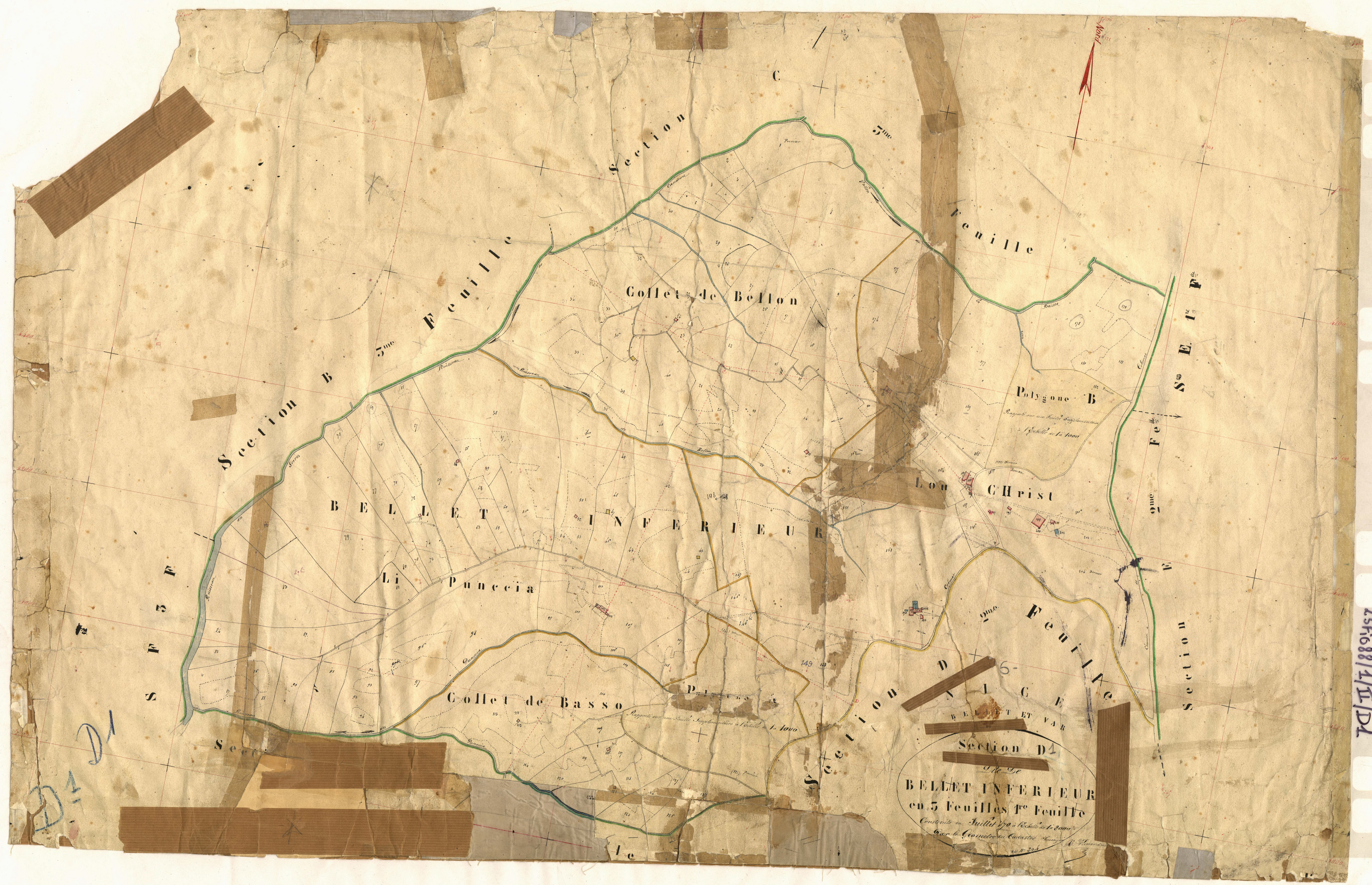 Bellet Inférieur. - Plan de section, II-D1