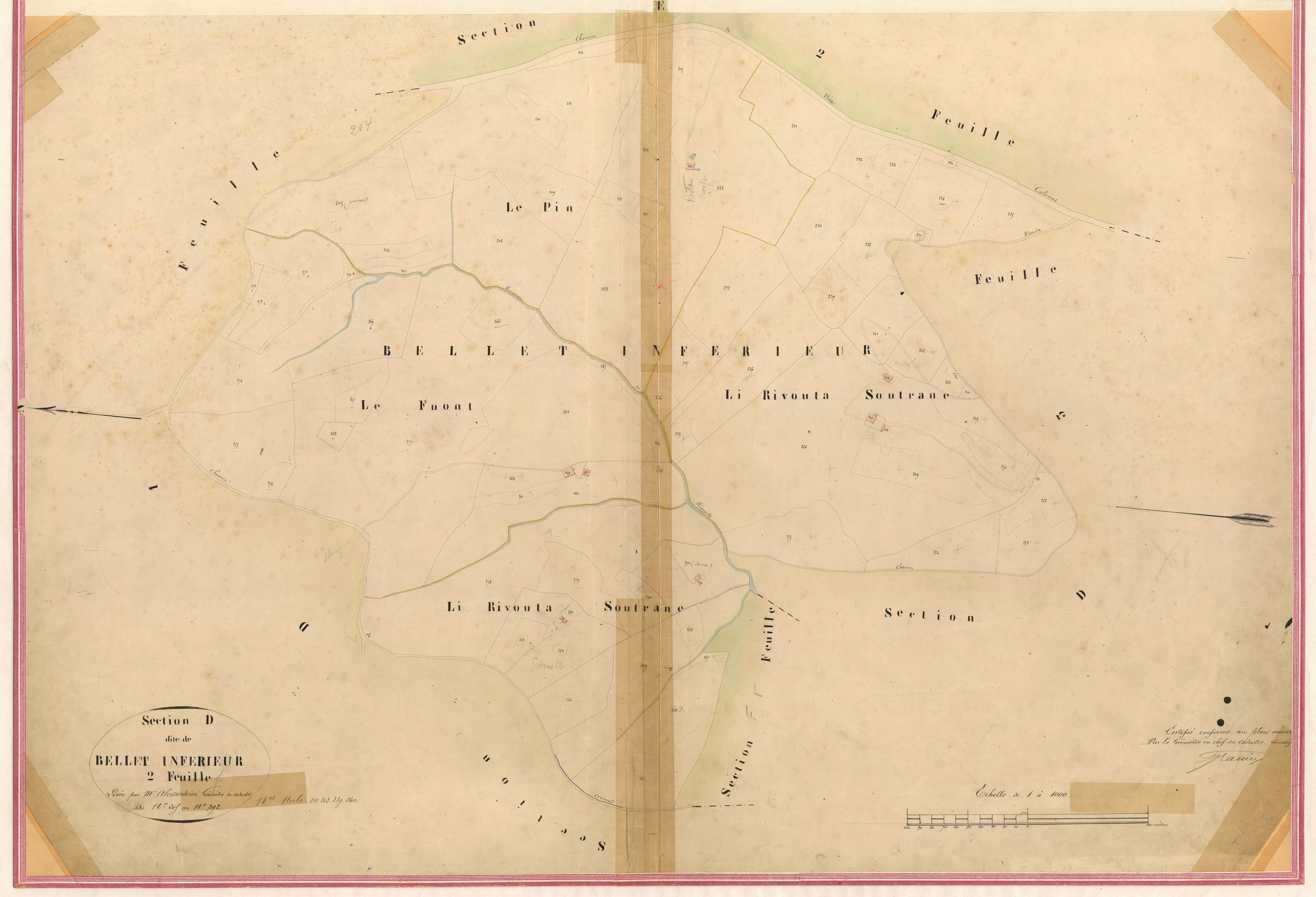 Bellet Inférieur. - Plan de section, II-D2