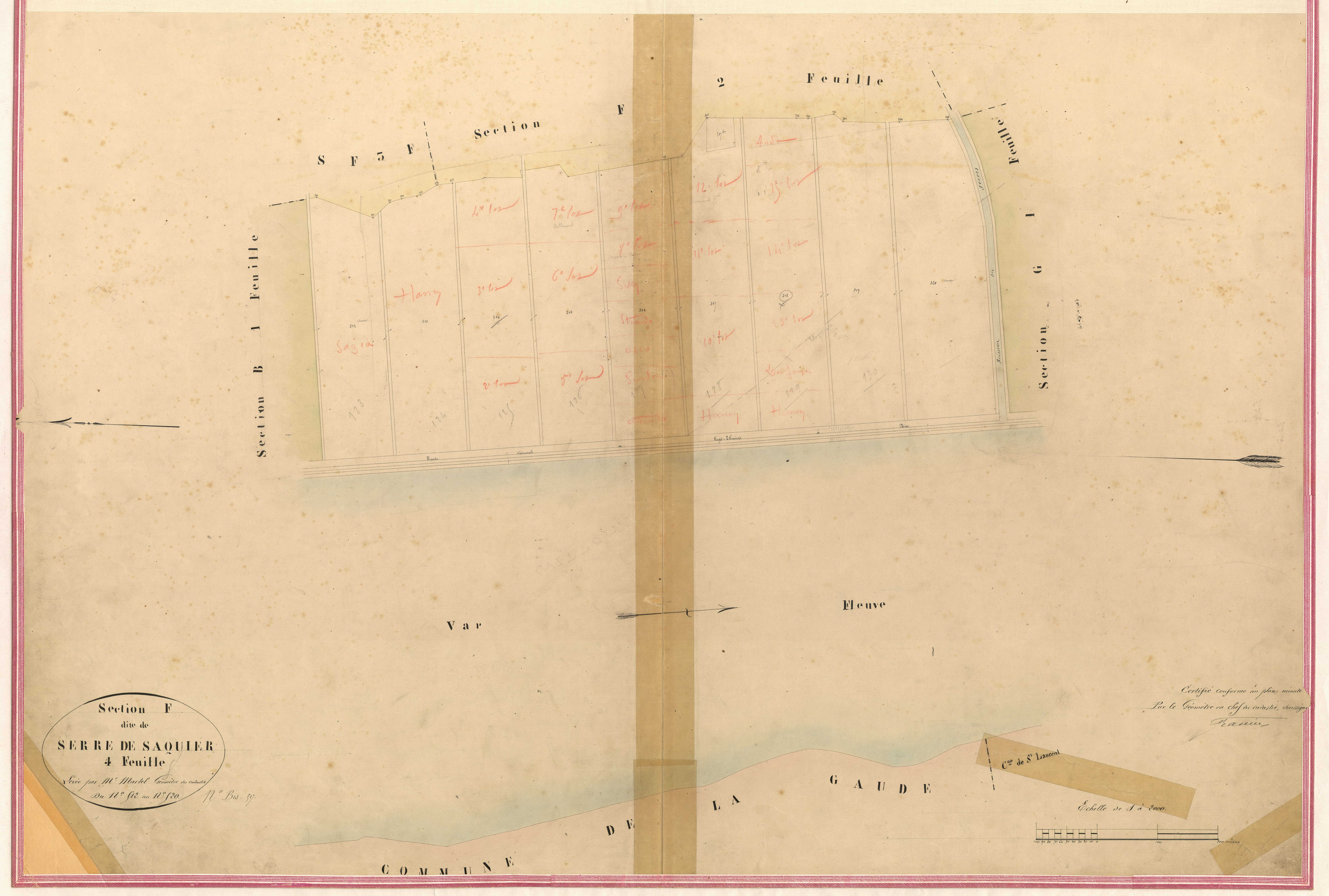 Serre de Saquier. - Plan de section, II-F4