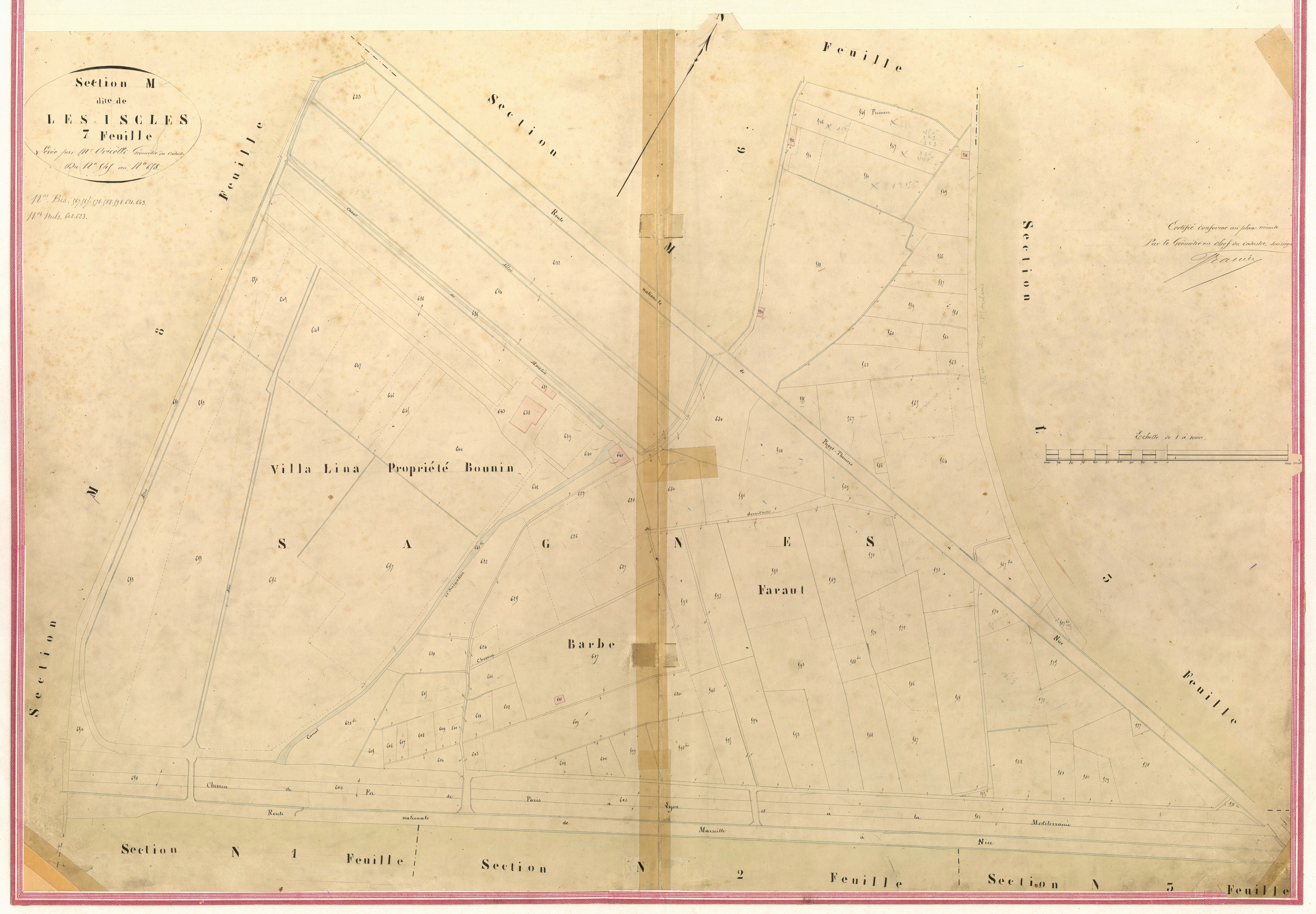 Iscles. - Plan de section, II-M7