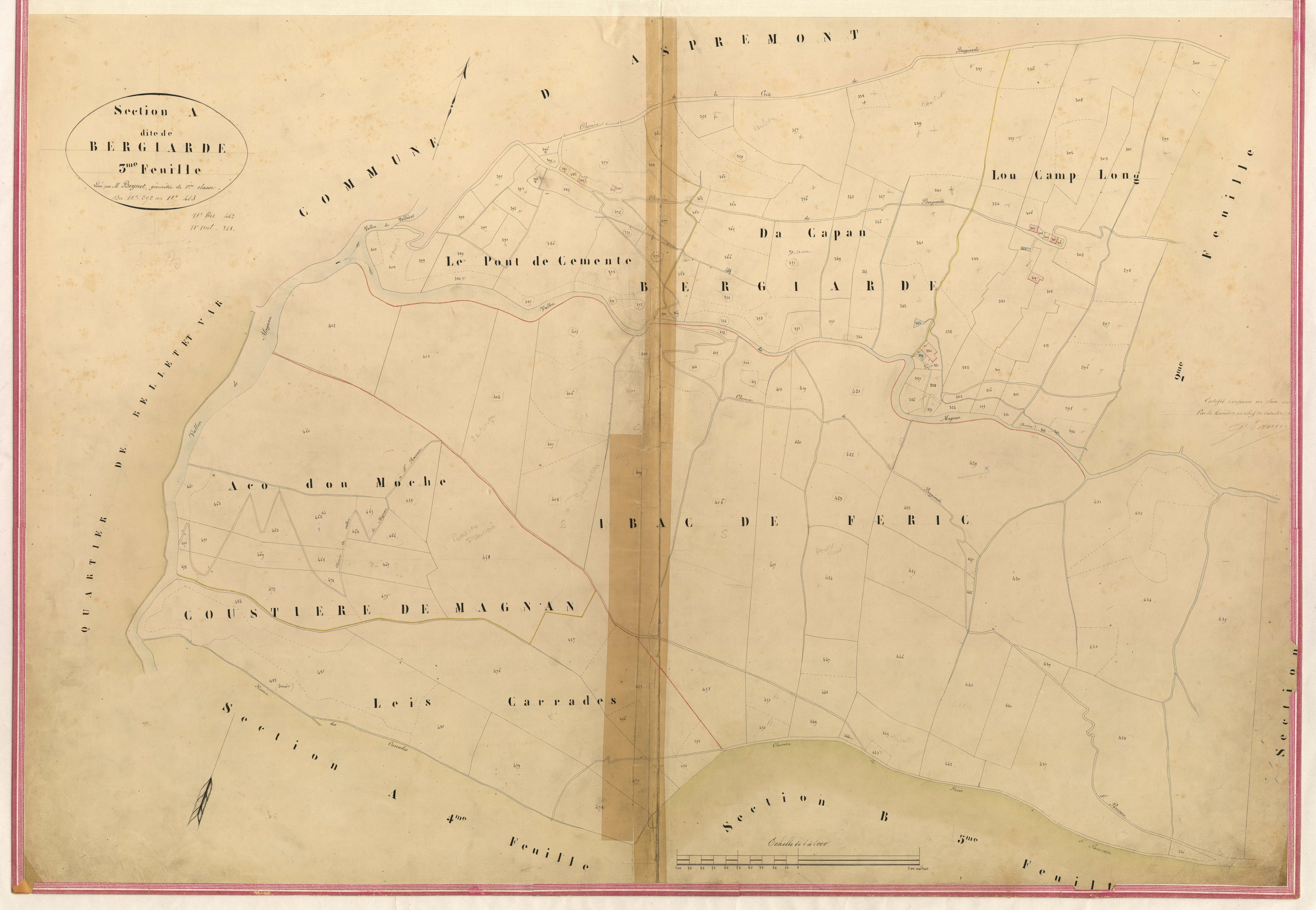 Bergiade. - Plan de section, I-A3