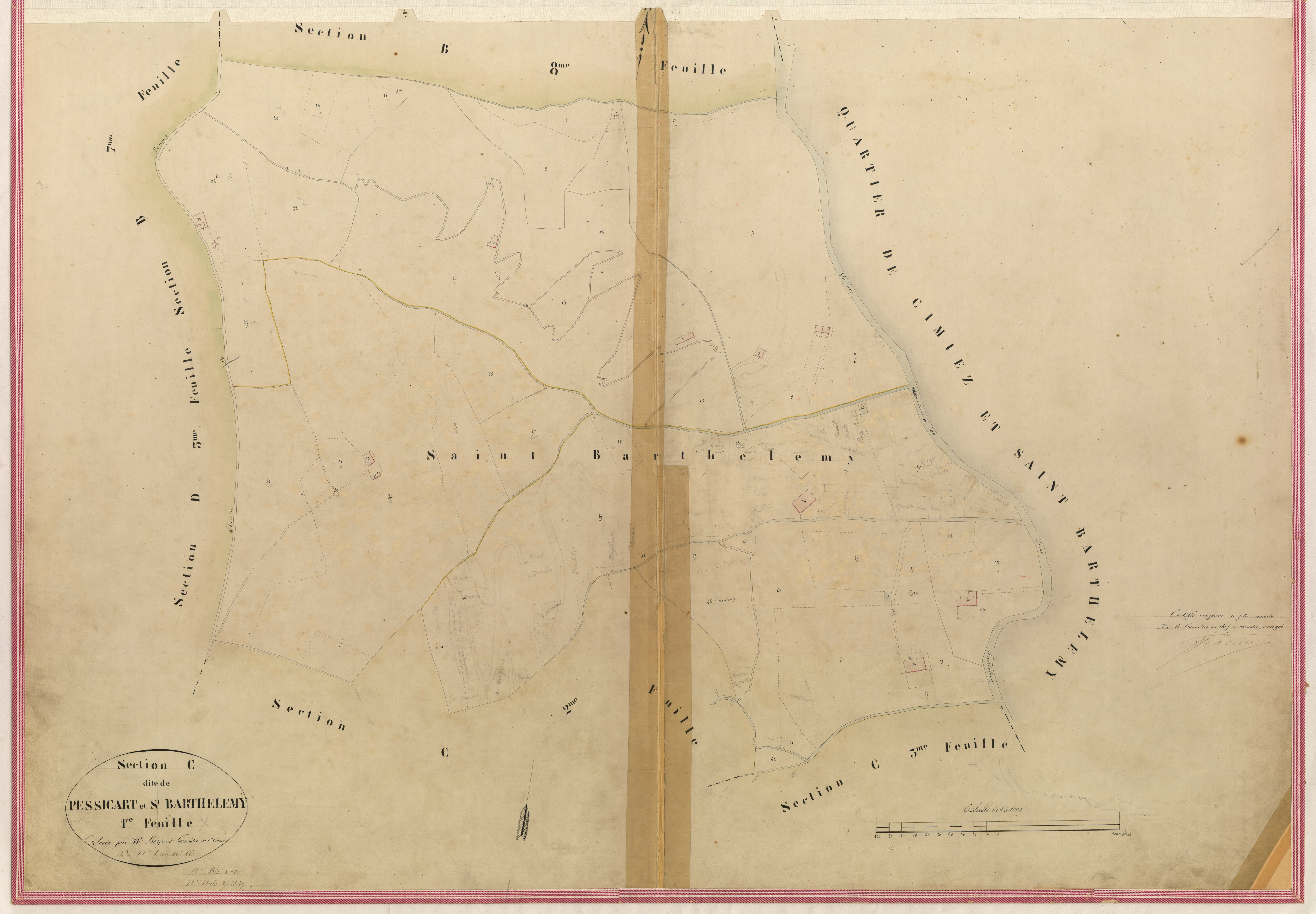 Pessicart et Saint-Barthélémy. - Plan de section, I-C1