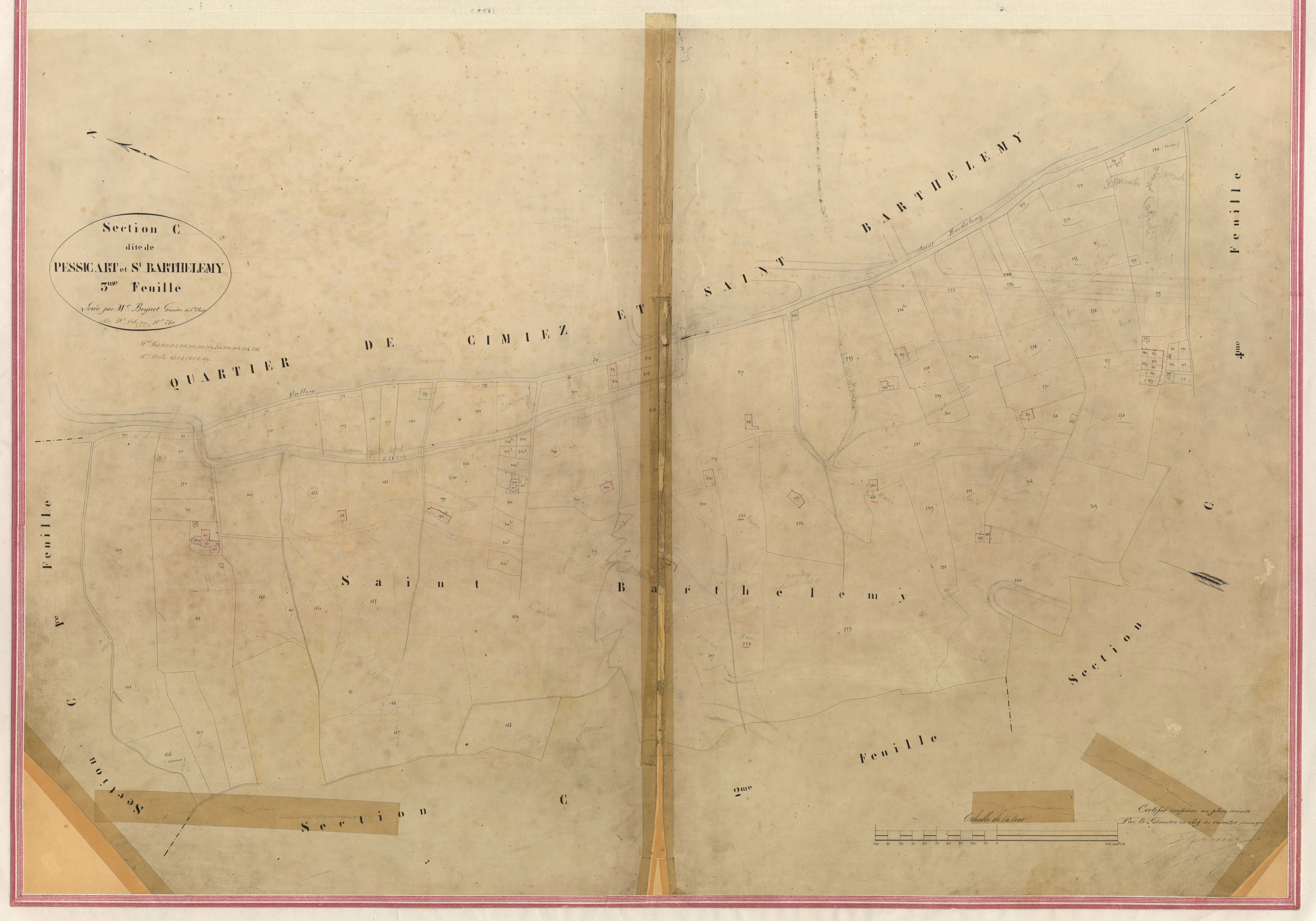 Pessicart et Saint-Barthélémy. - Plan de section, I-C3