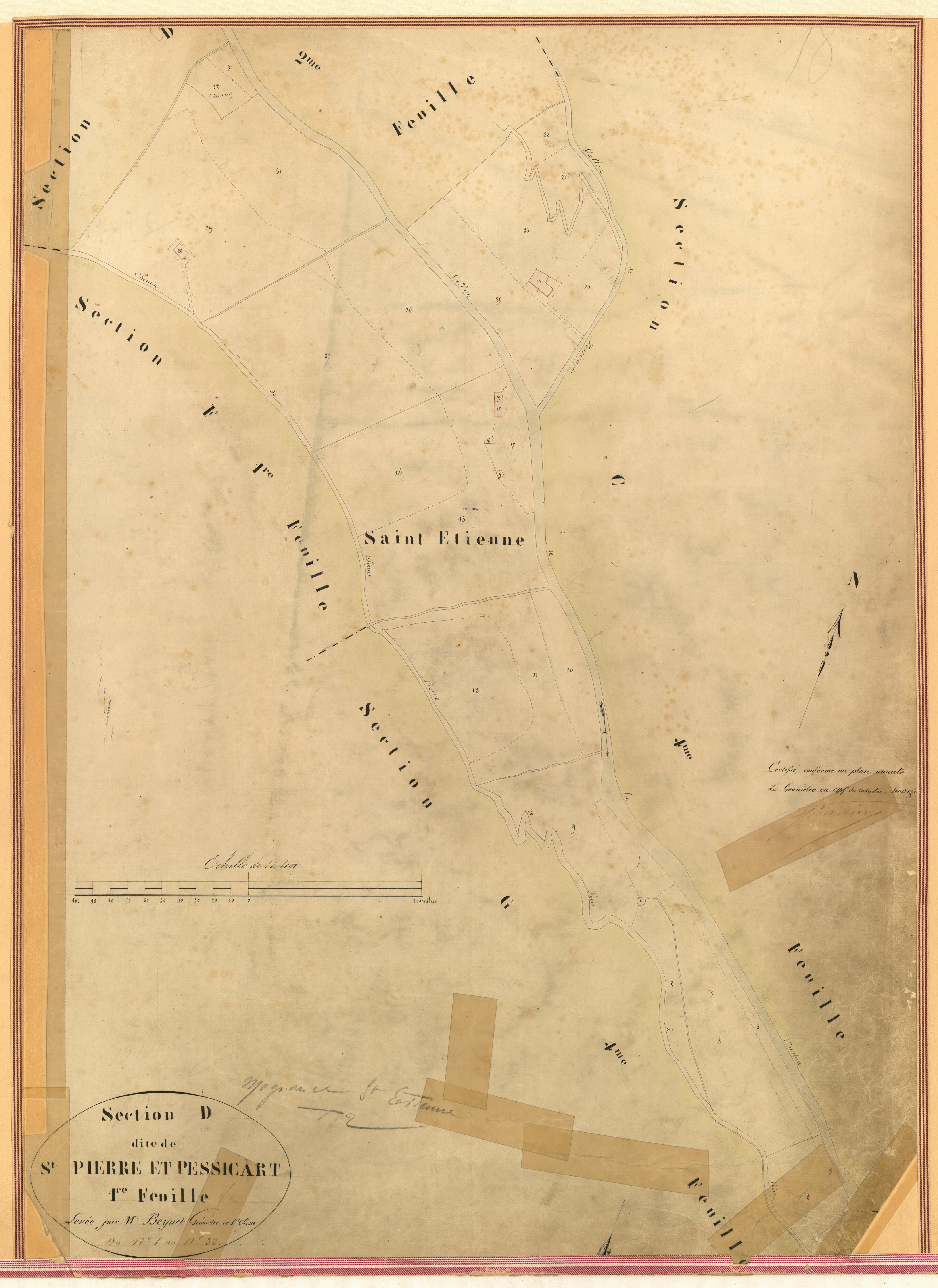 Saint-Pierre et Pessicart. - Plan de section, I-D1