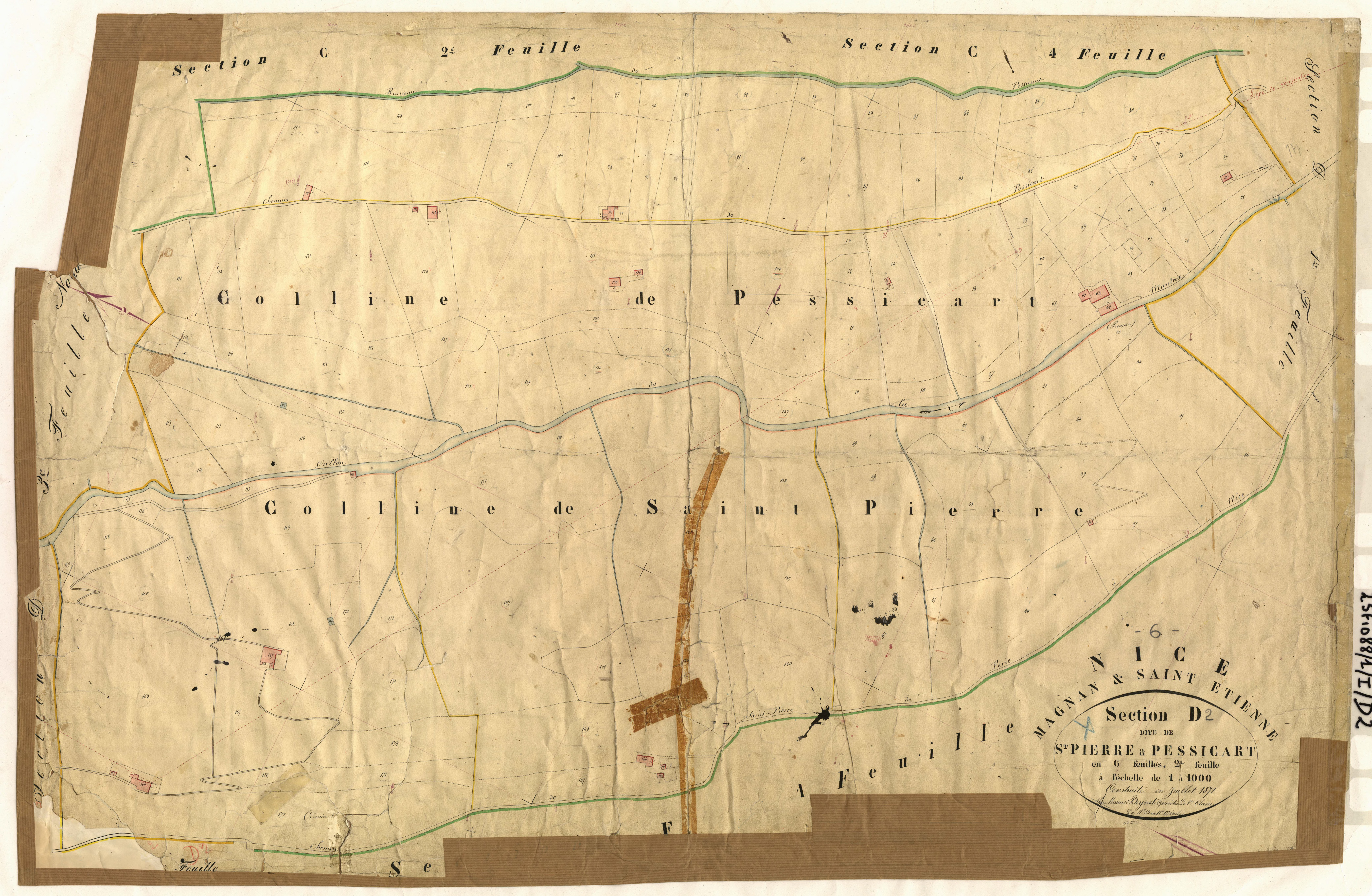 Saint-Pierre et Pessicart. - Plan de section, I-D2