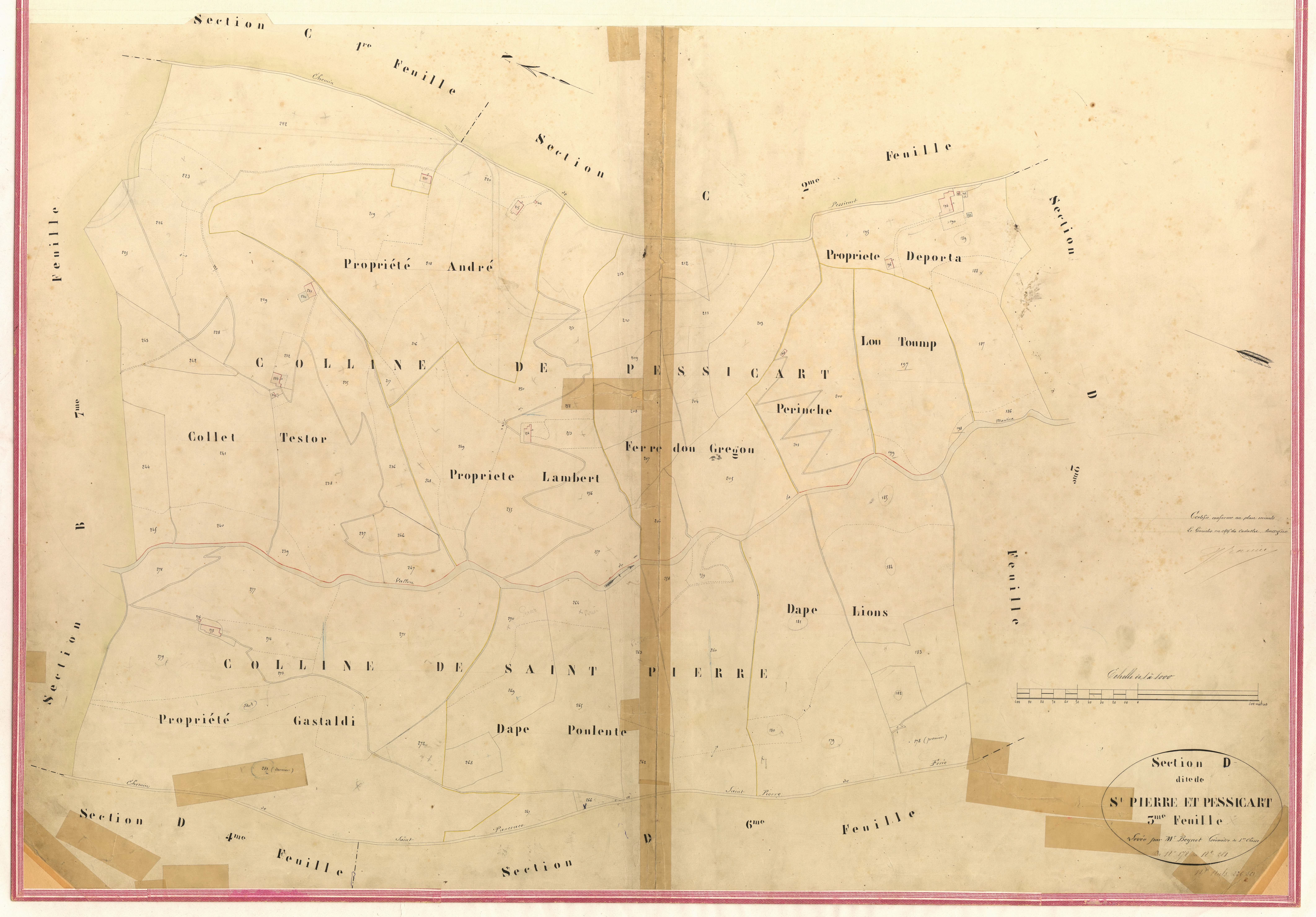 Saint-Pierre et Pessicart. - Plan de section, I-D3