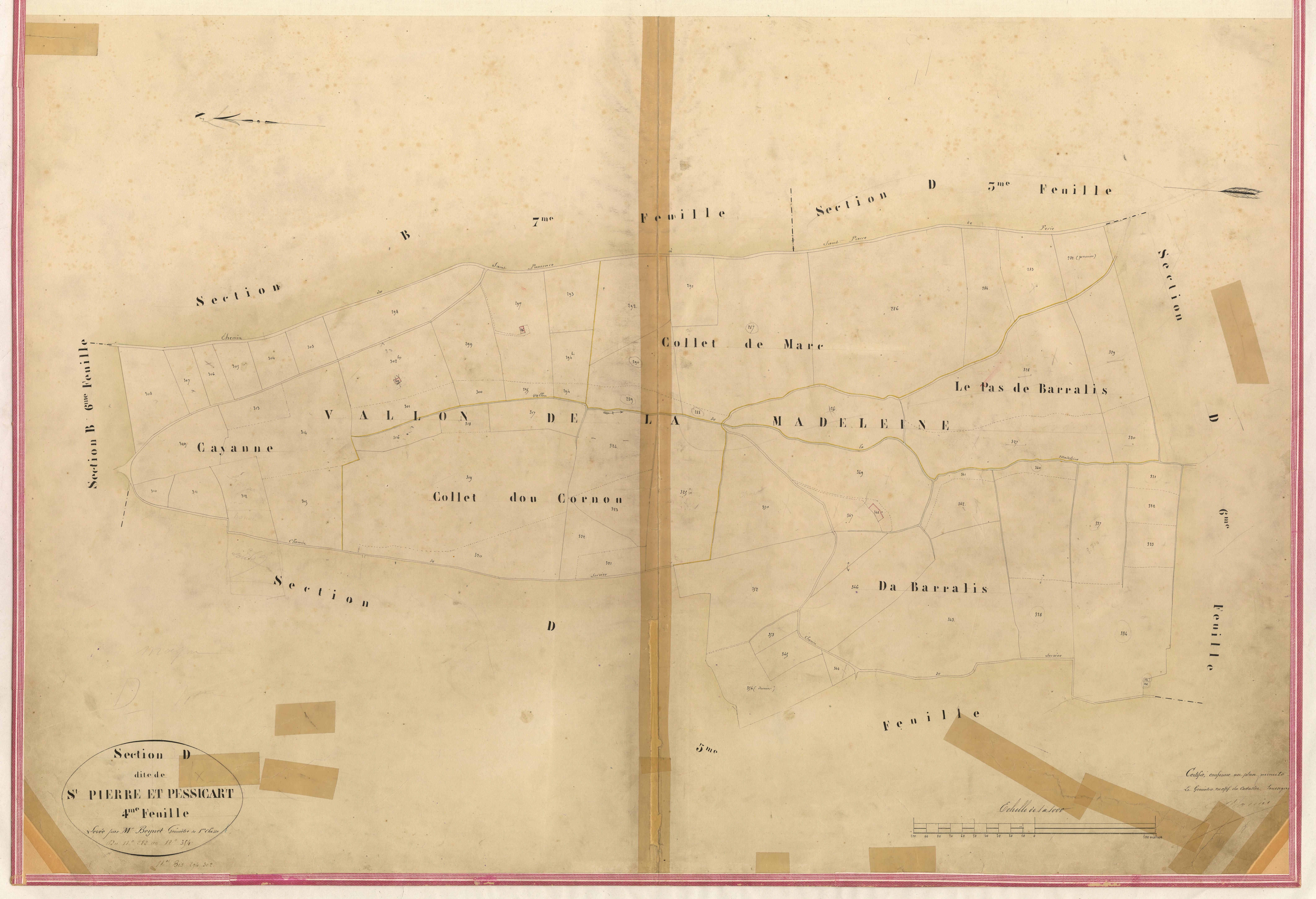 Saint-Pierre et Pessicart. - Plan de section, I-D4