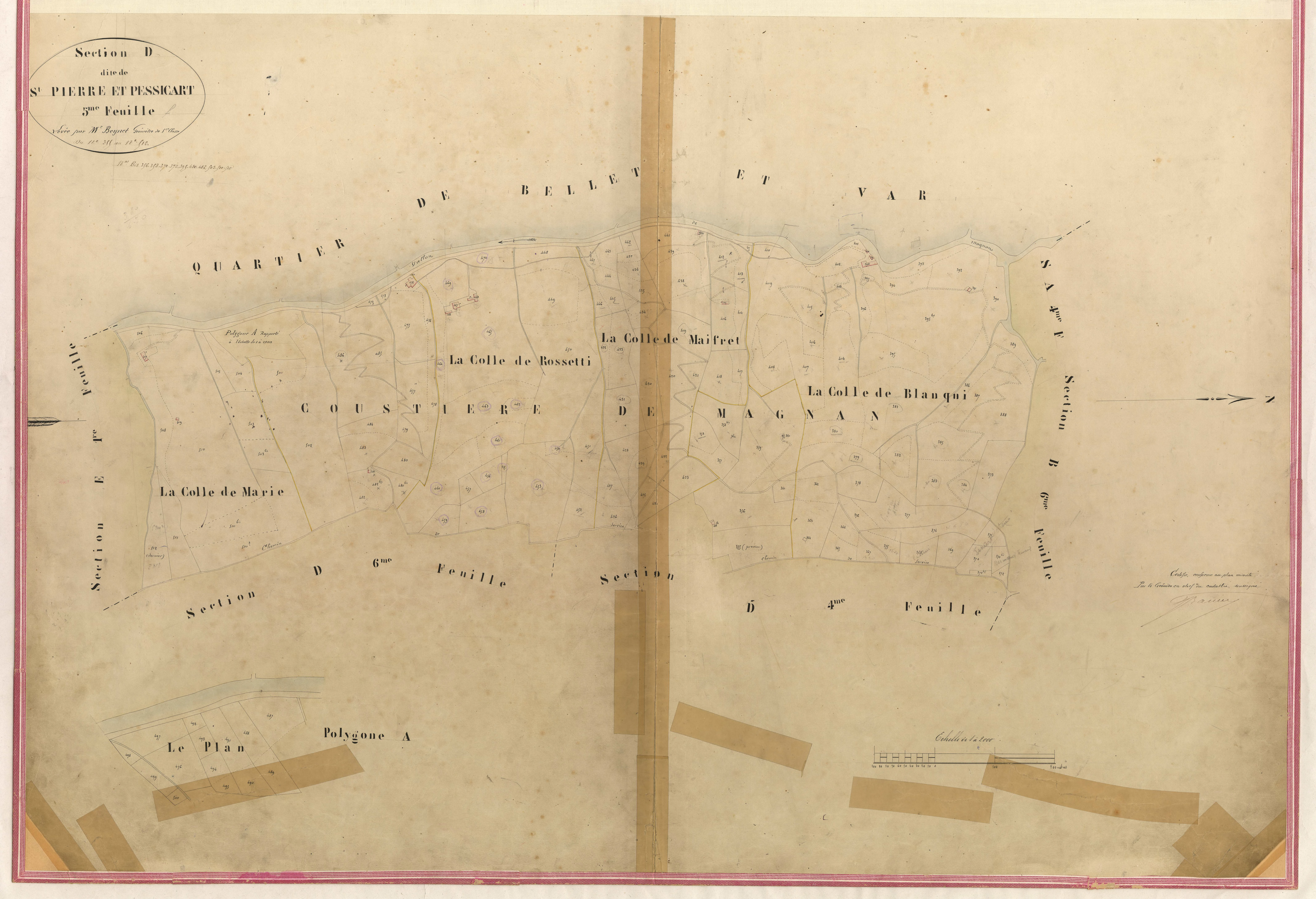 Saint-Pierre et Pessicart. - Plan de section, I-D5