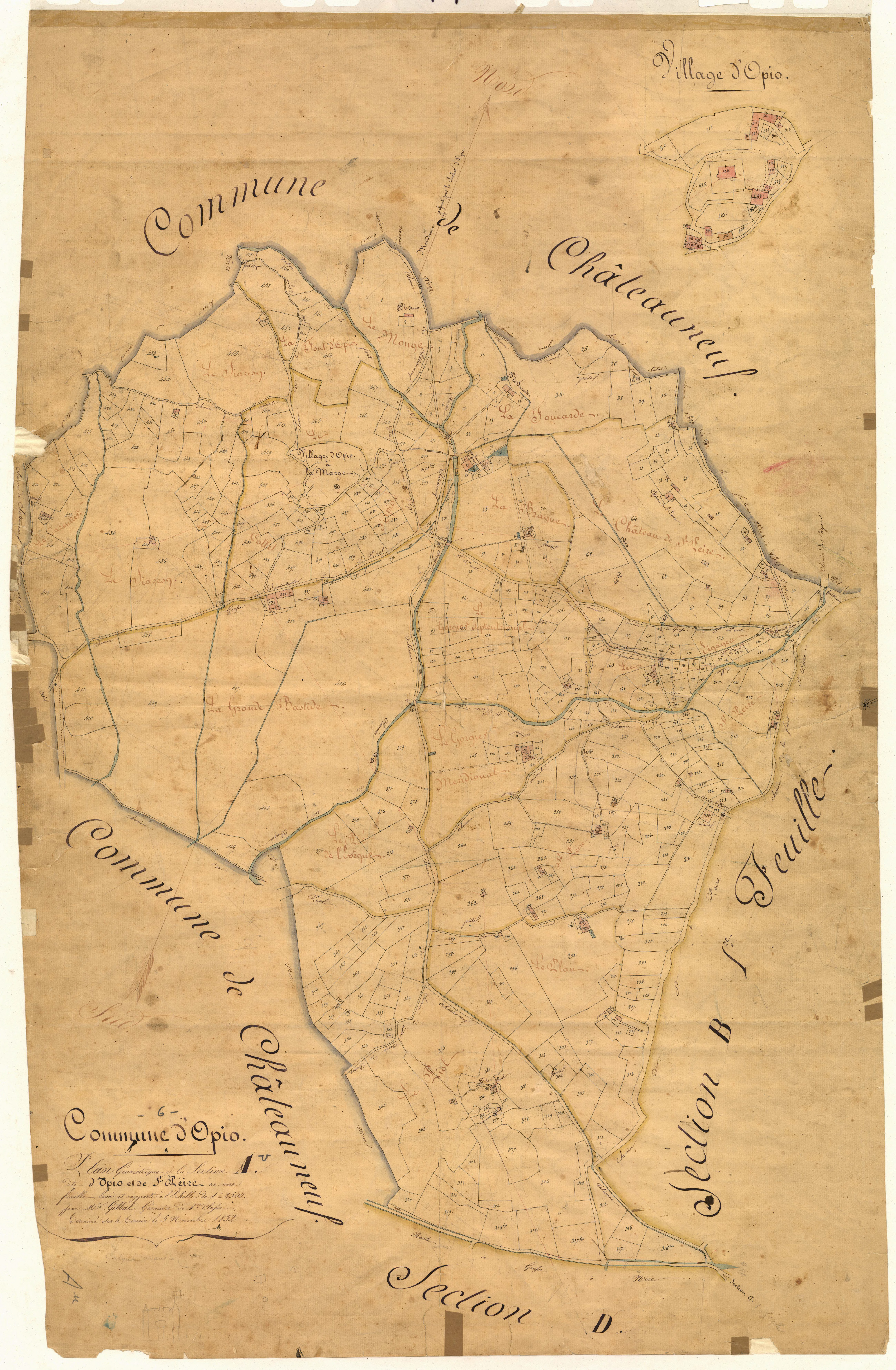 Opio et Saint-Peire. - Plan de section, A