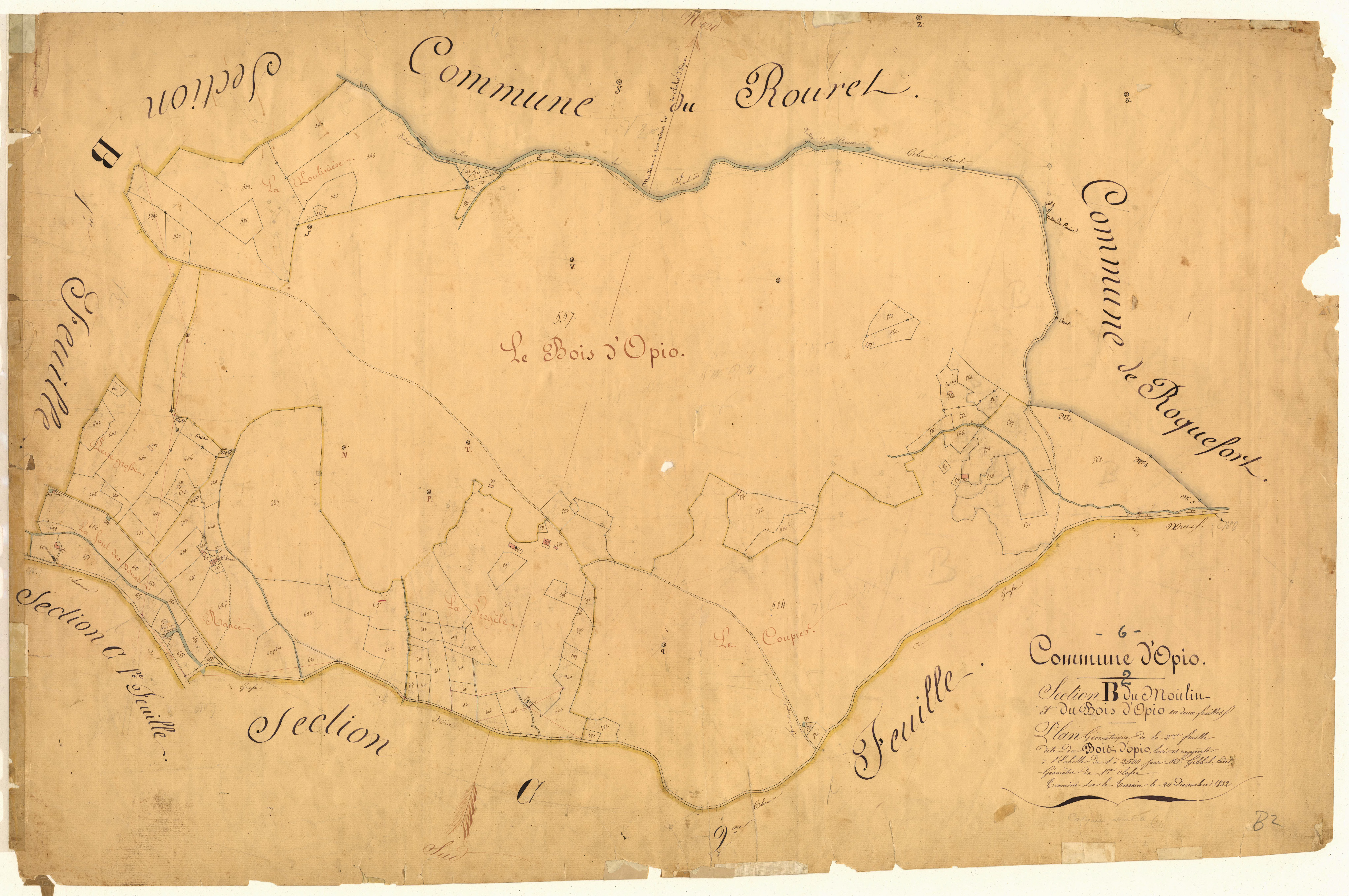 Le Moulin et le Bois d'Opio, le Bois d'Opio. - Plan de section, B2