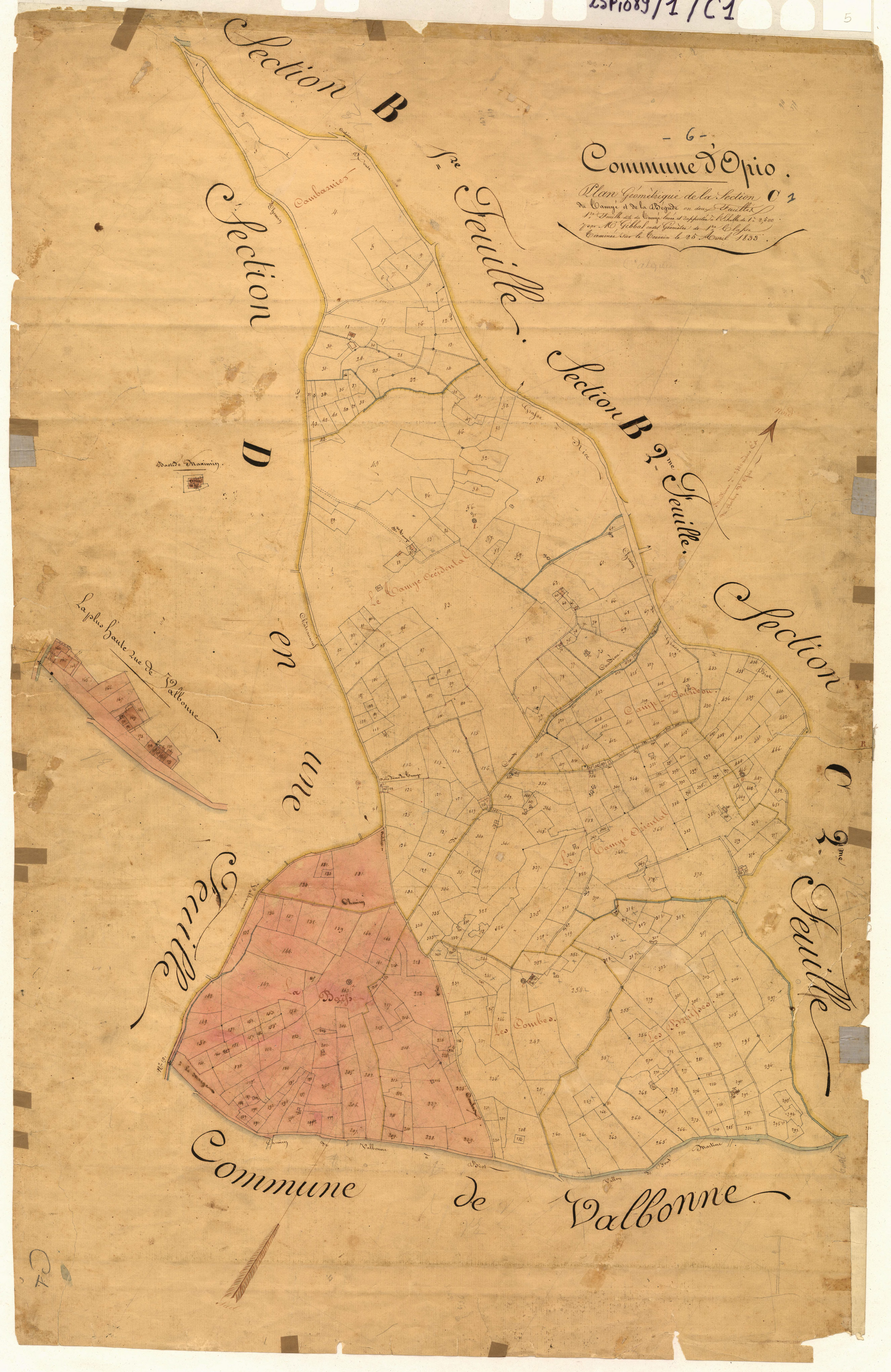 Le Tamyé et la Bégude, le Tamyé. - Plan de section, C1