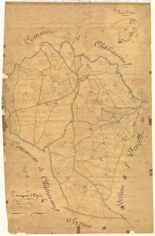 Opio et Saint-Peire. - Plan de section, A