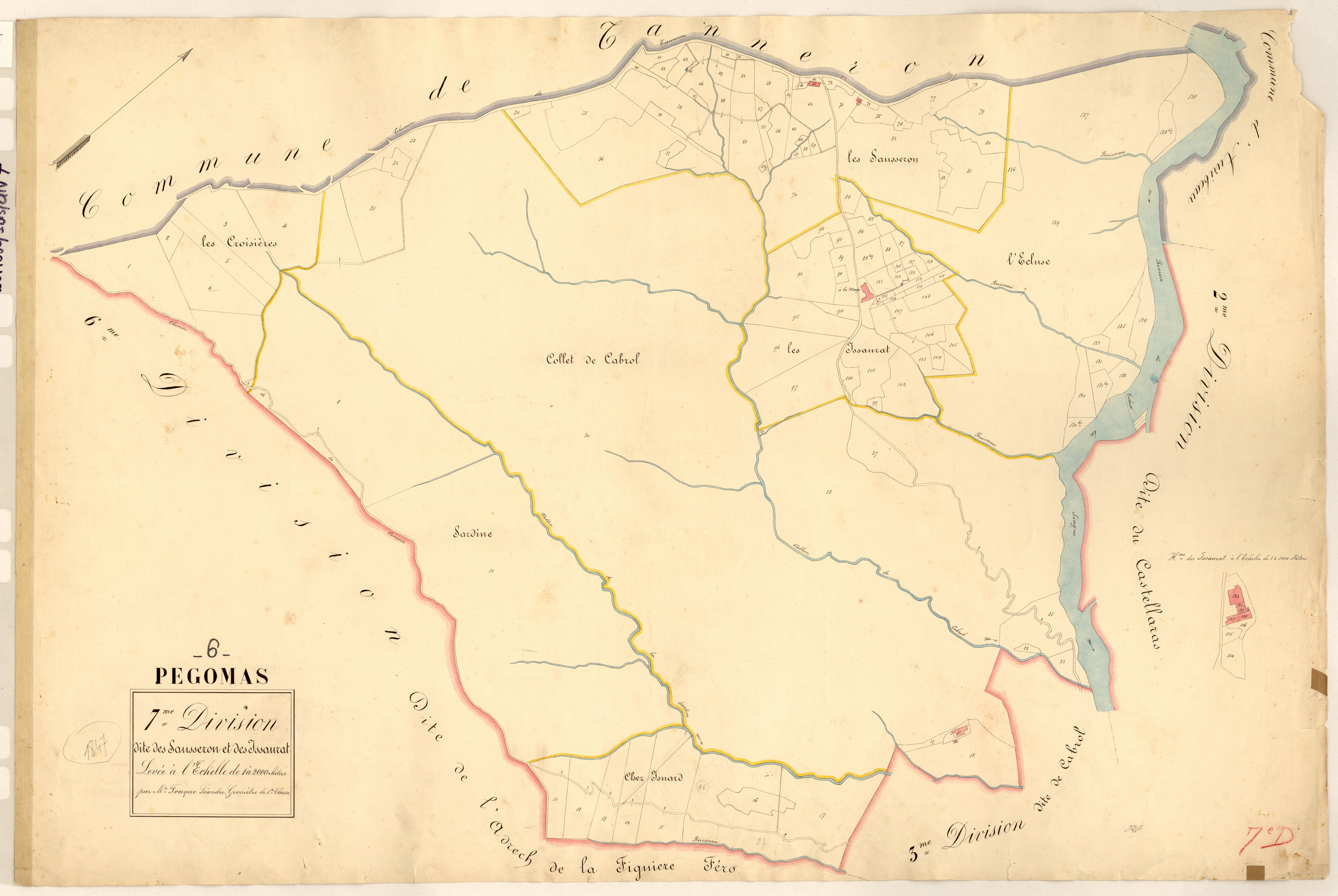 Les Sausseron et les Issaurat. - Plan de section, 7